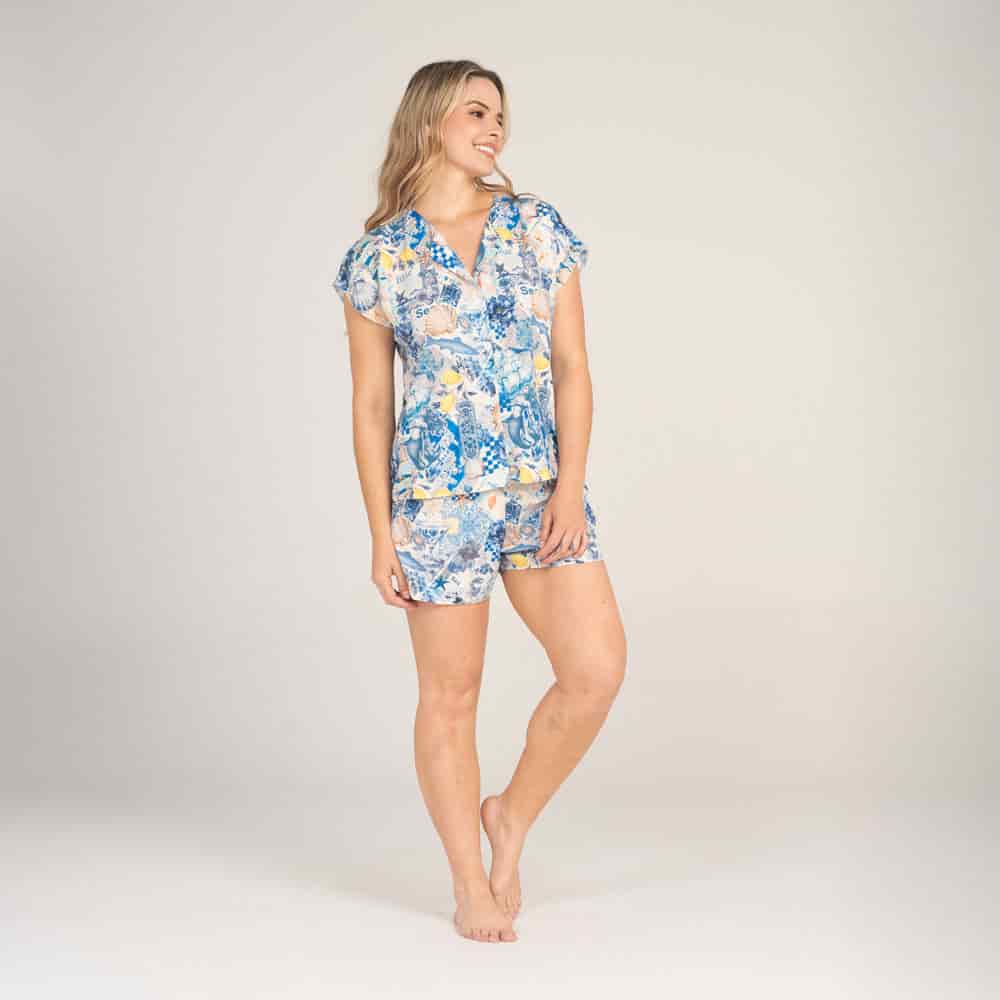 Conjunto de Pijama Short Arrecifes. - miniatura 2