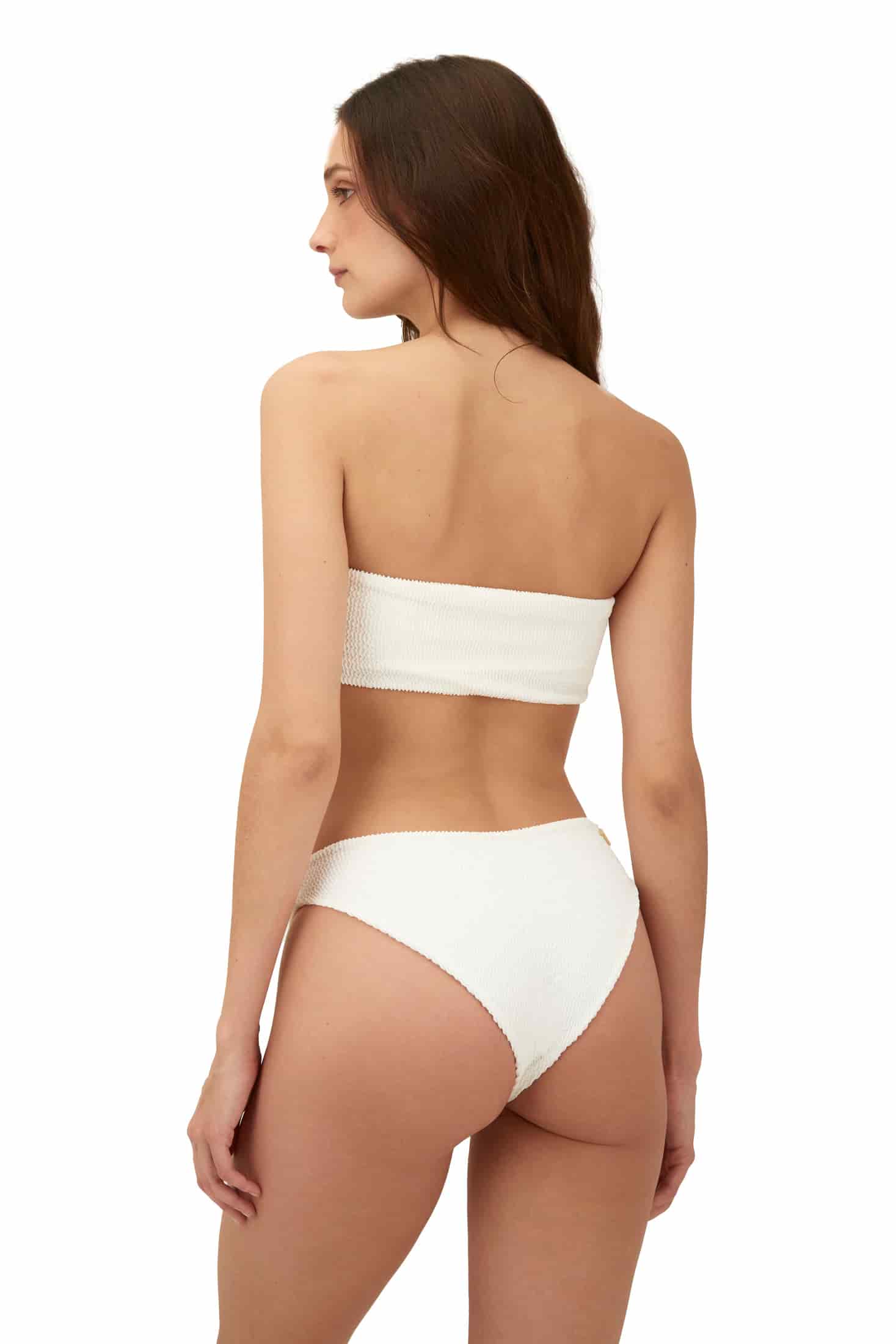 Textured Wave White Cast Bandeau Top - miniatura 2