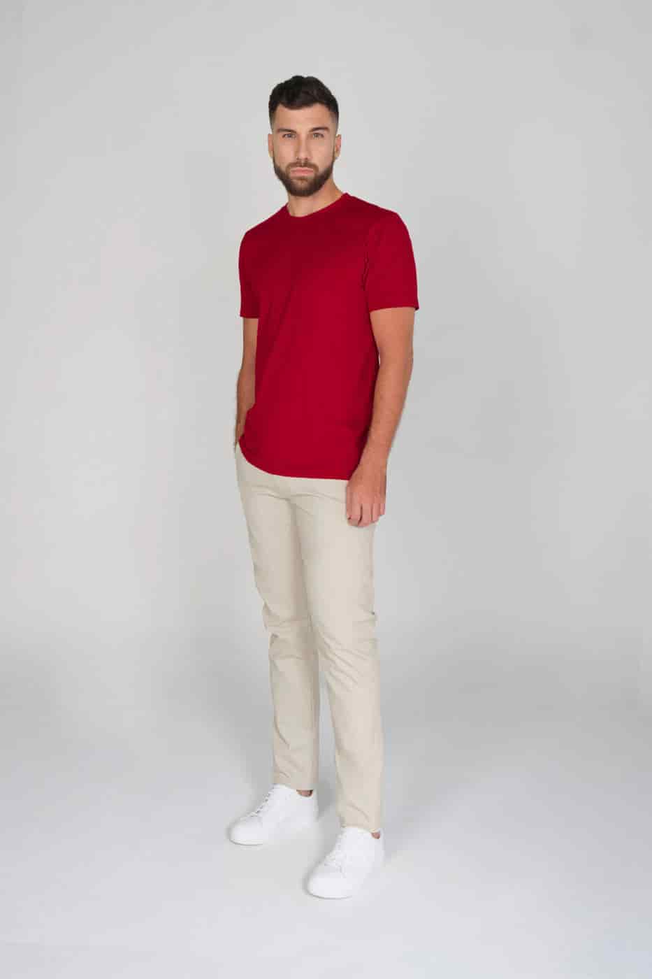 T-shirt Slim Fit 100% Algodón Rojo - miniatura 2