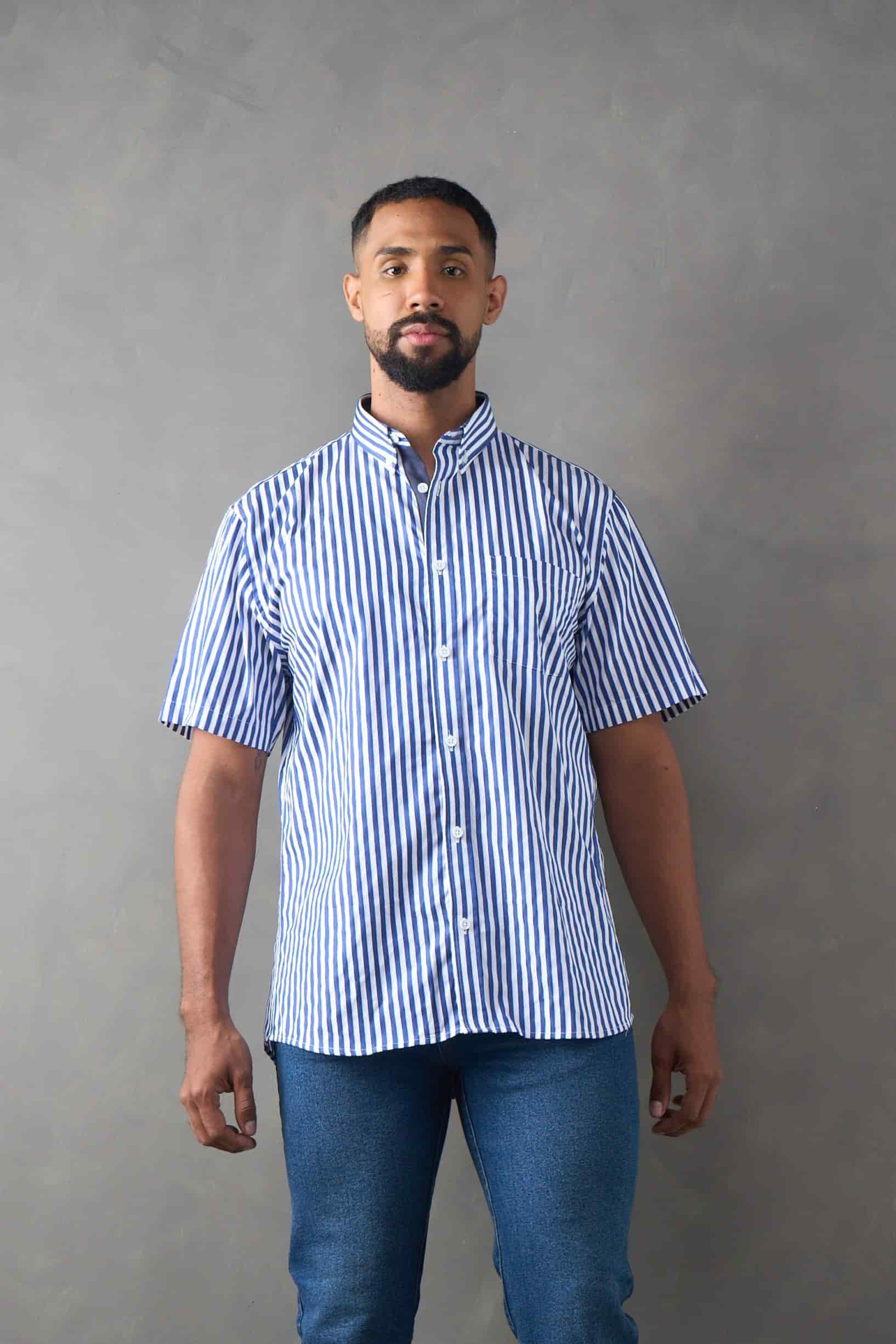 Camisa manga corta azul oscuro - miniatura 1