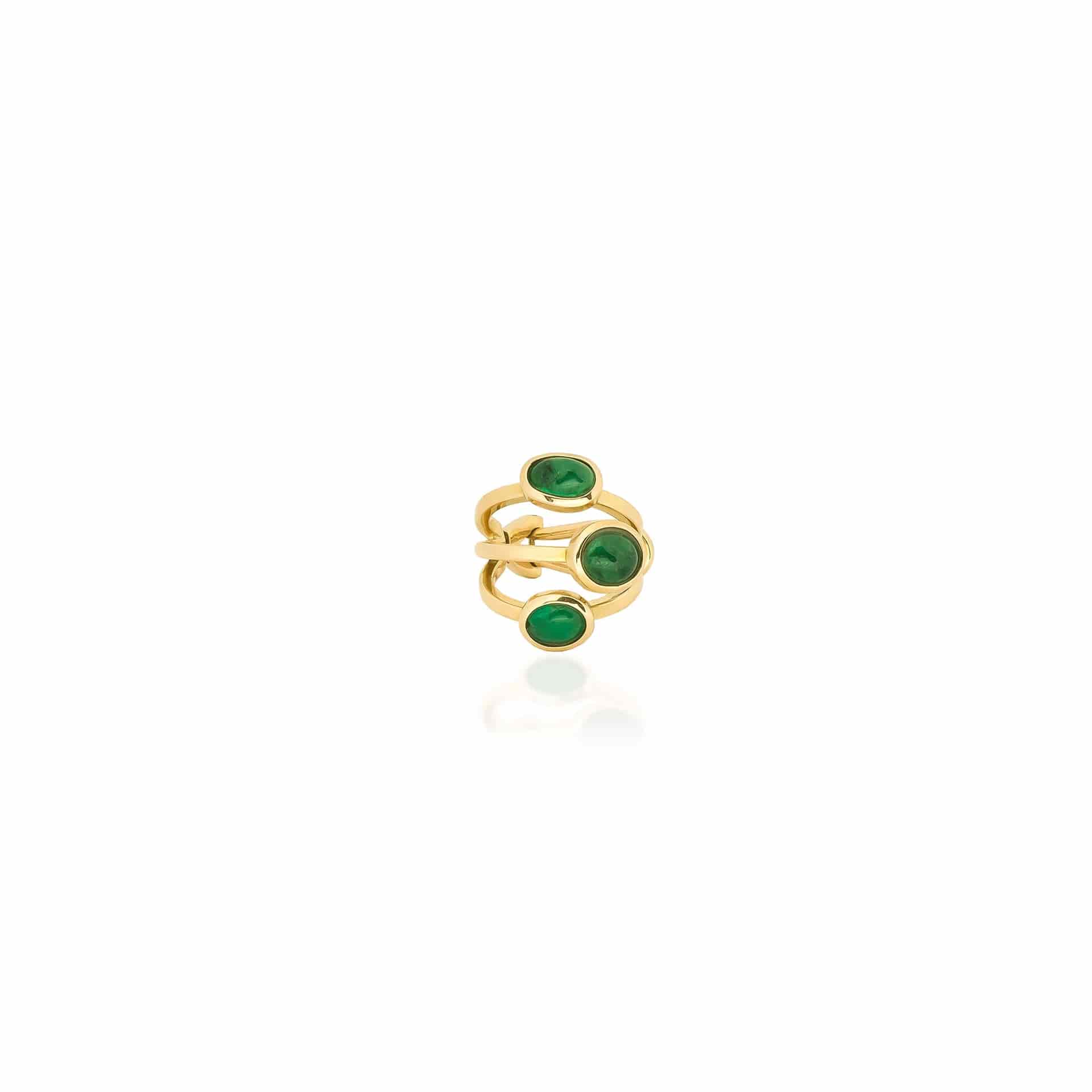 Ear cuff 3 piedras - Cabuchones - miniatura 1