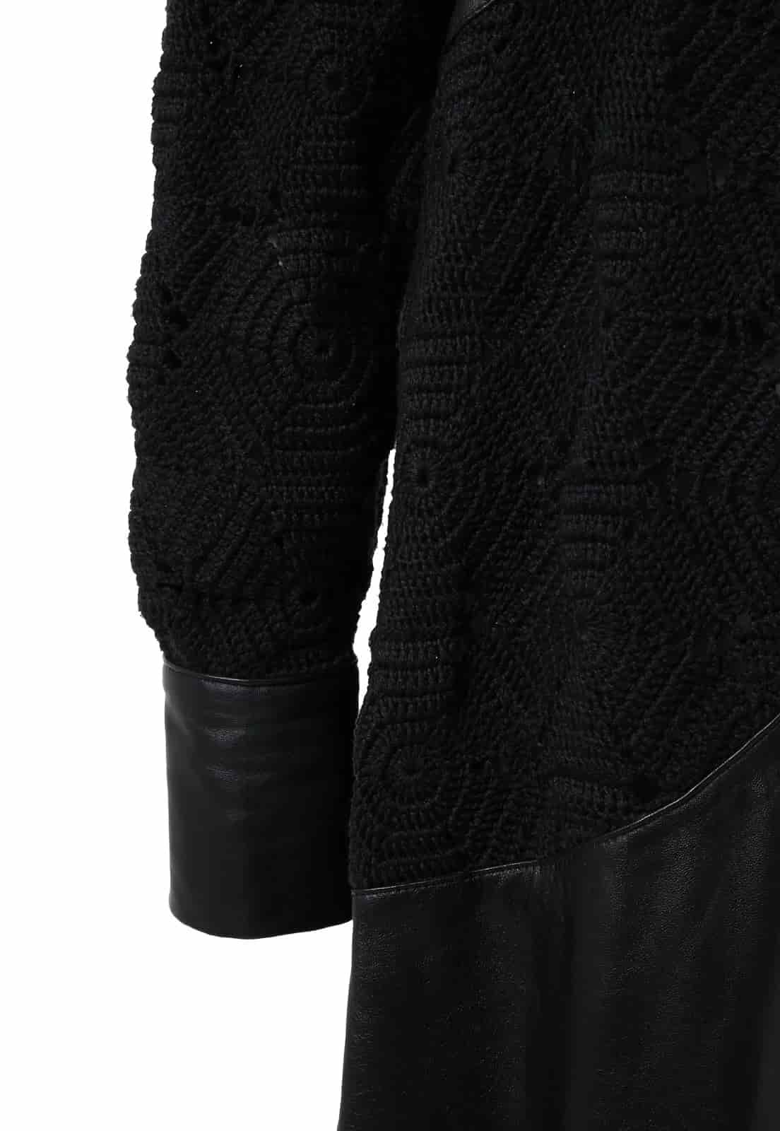 WAVY CROCHET LEATHER SHIRT DRESS - miniatura 7
