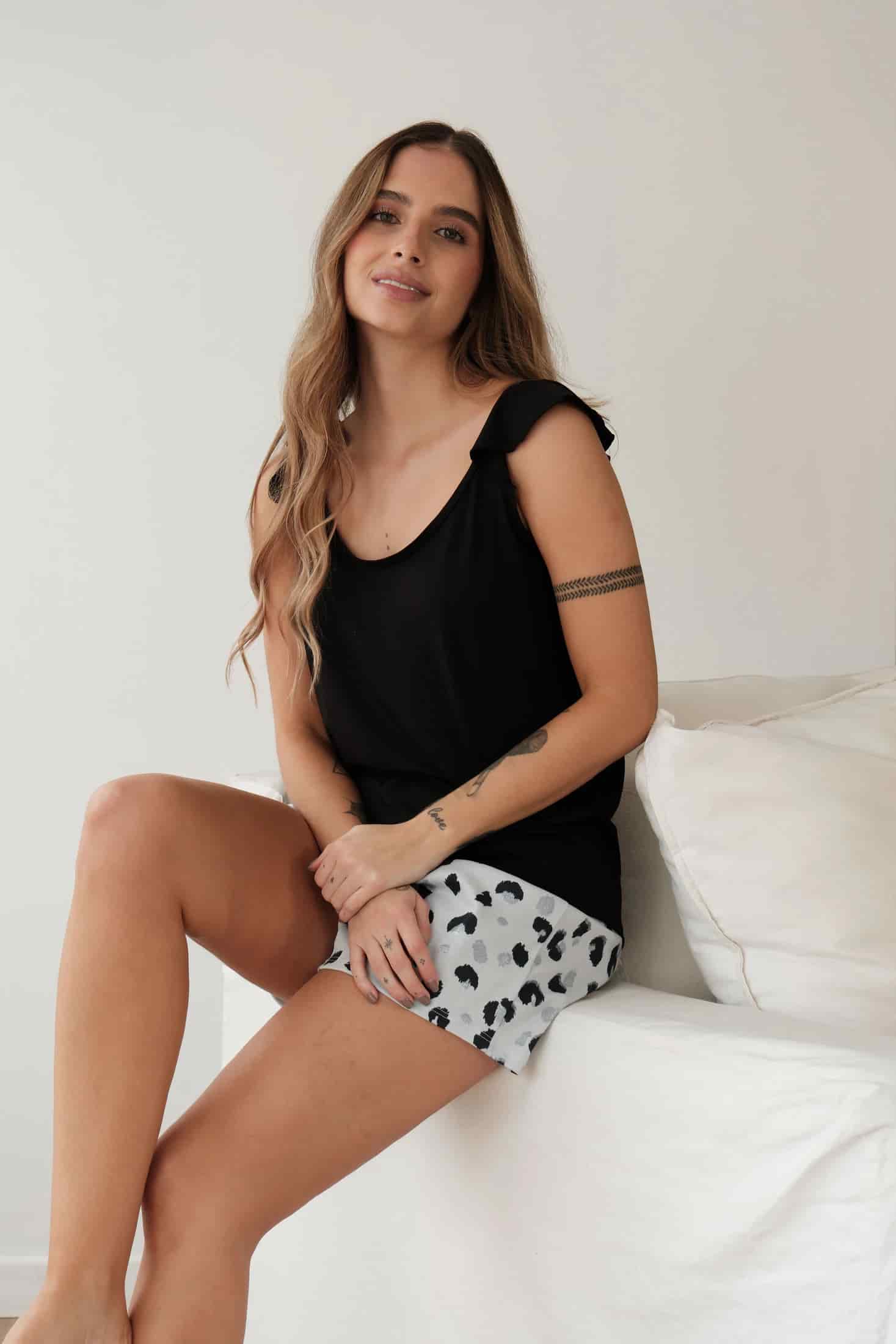 Pijama short Negro - miniatura 3