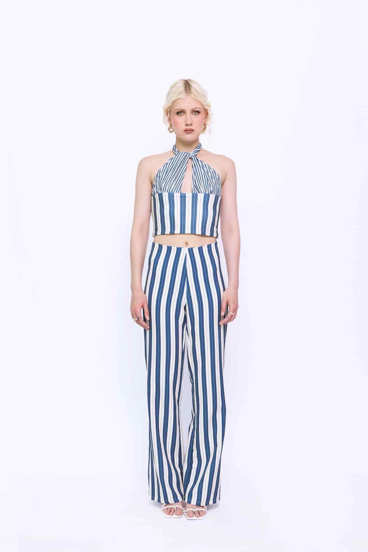 Halter Top in Midnight Stripes - miniatura 3