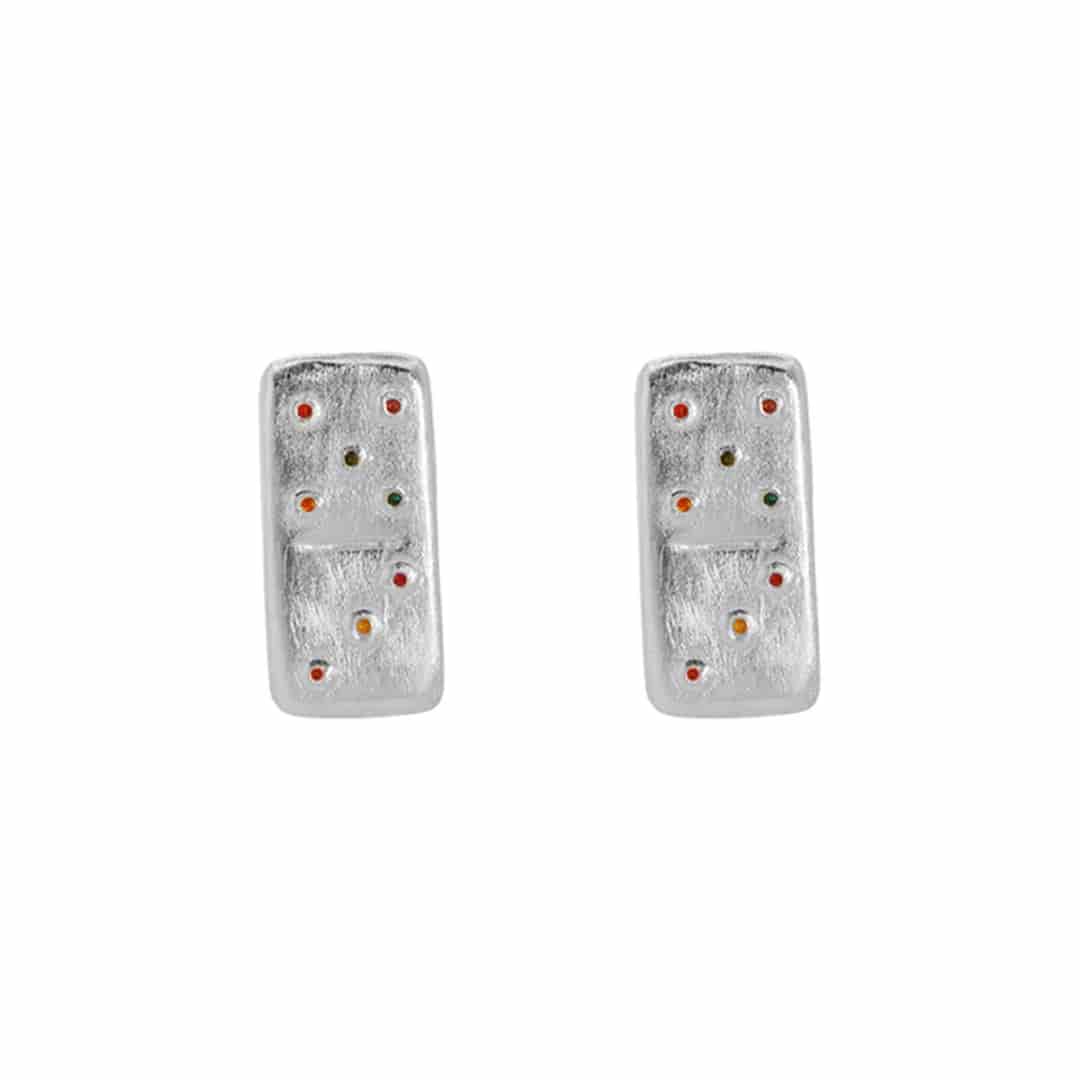 Aretes Dominó Mini Plata - miniatura 1