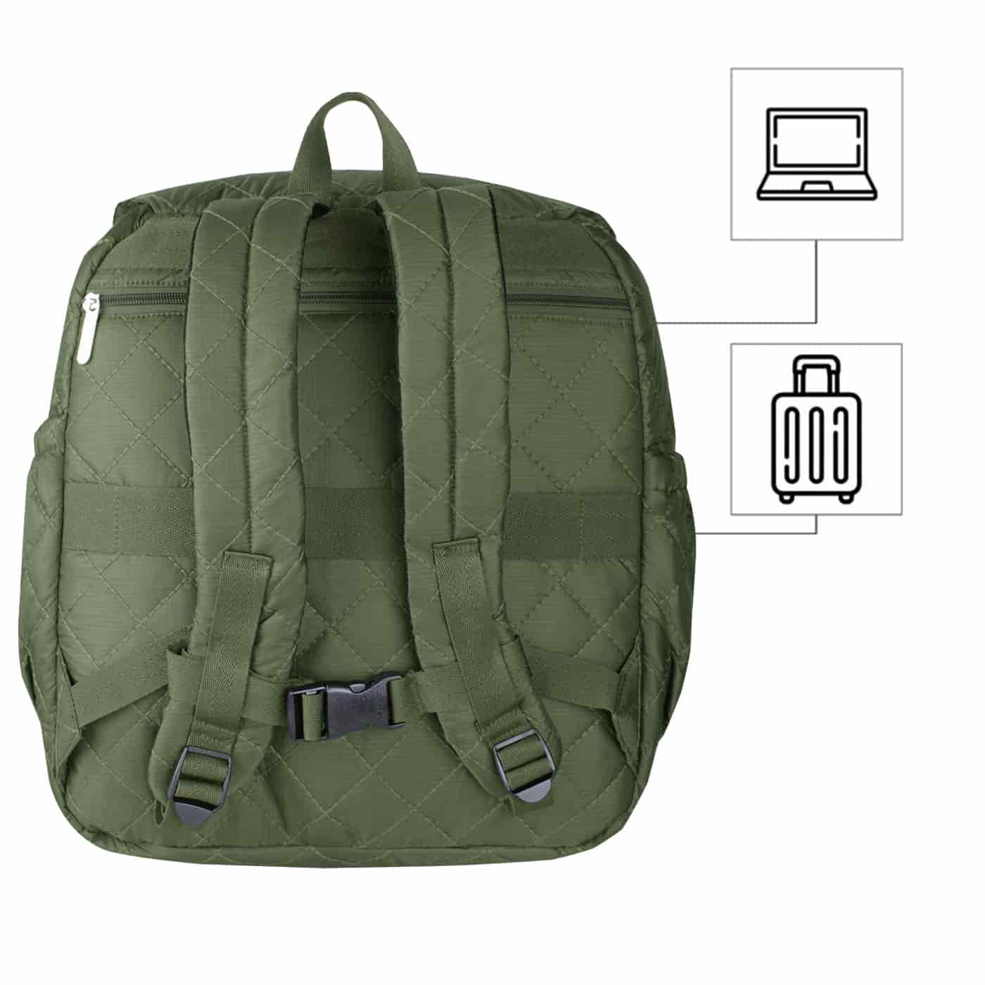 Morral Cabina Tapa Puffer Verde Militar - miniatura 4