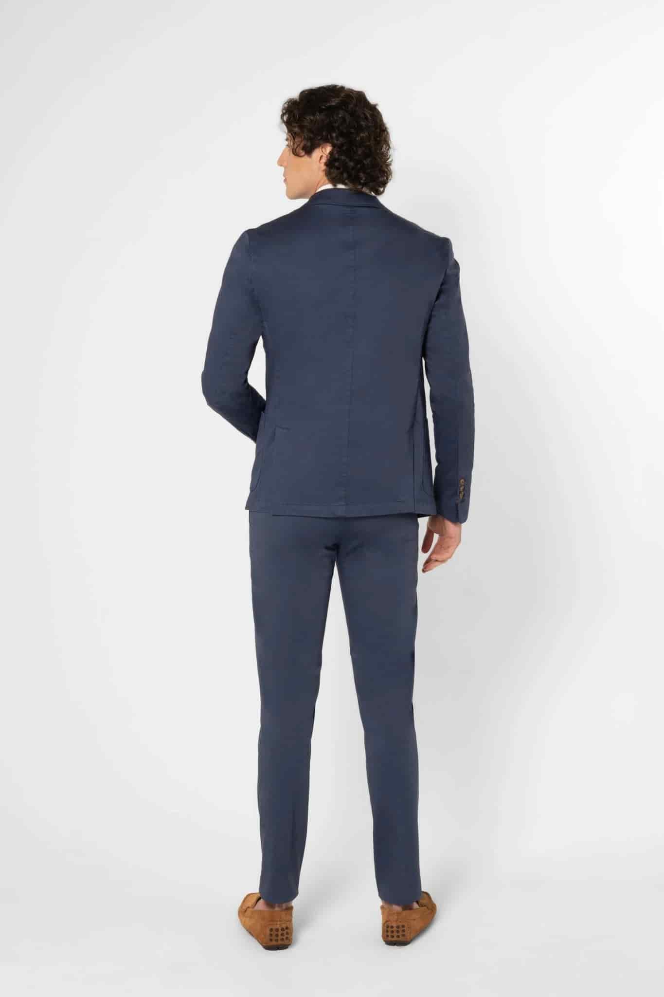 Men's mixed fabric blazer blue new sienna - miniatura 5