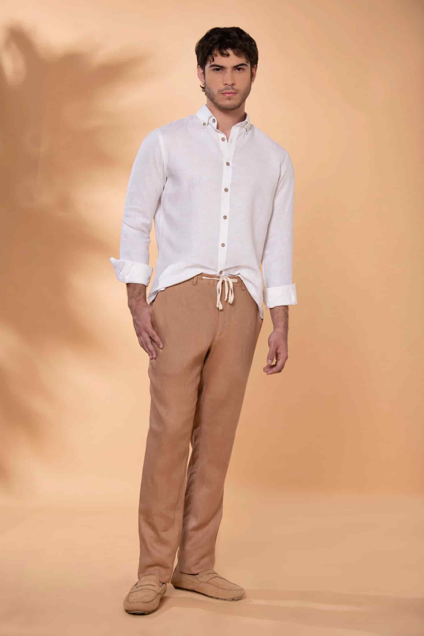 Camisa Sirocco Lino Beige - miniatura 7