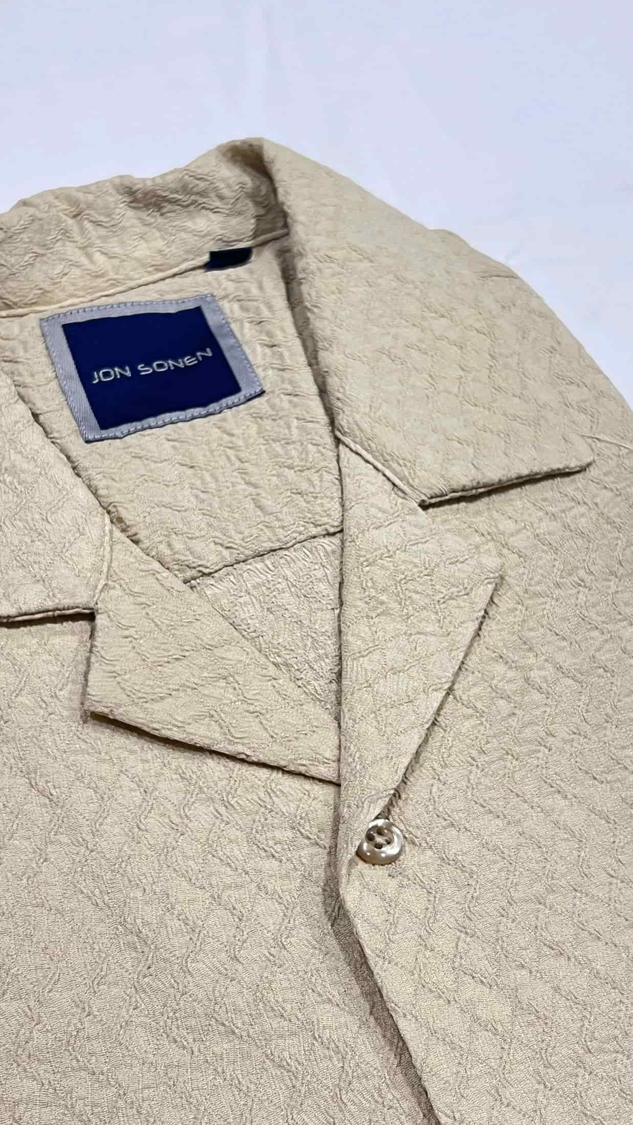 Camisa manga corta con textura para hombre Jon Sonen 027225019 - miniatura 2