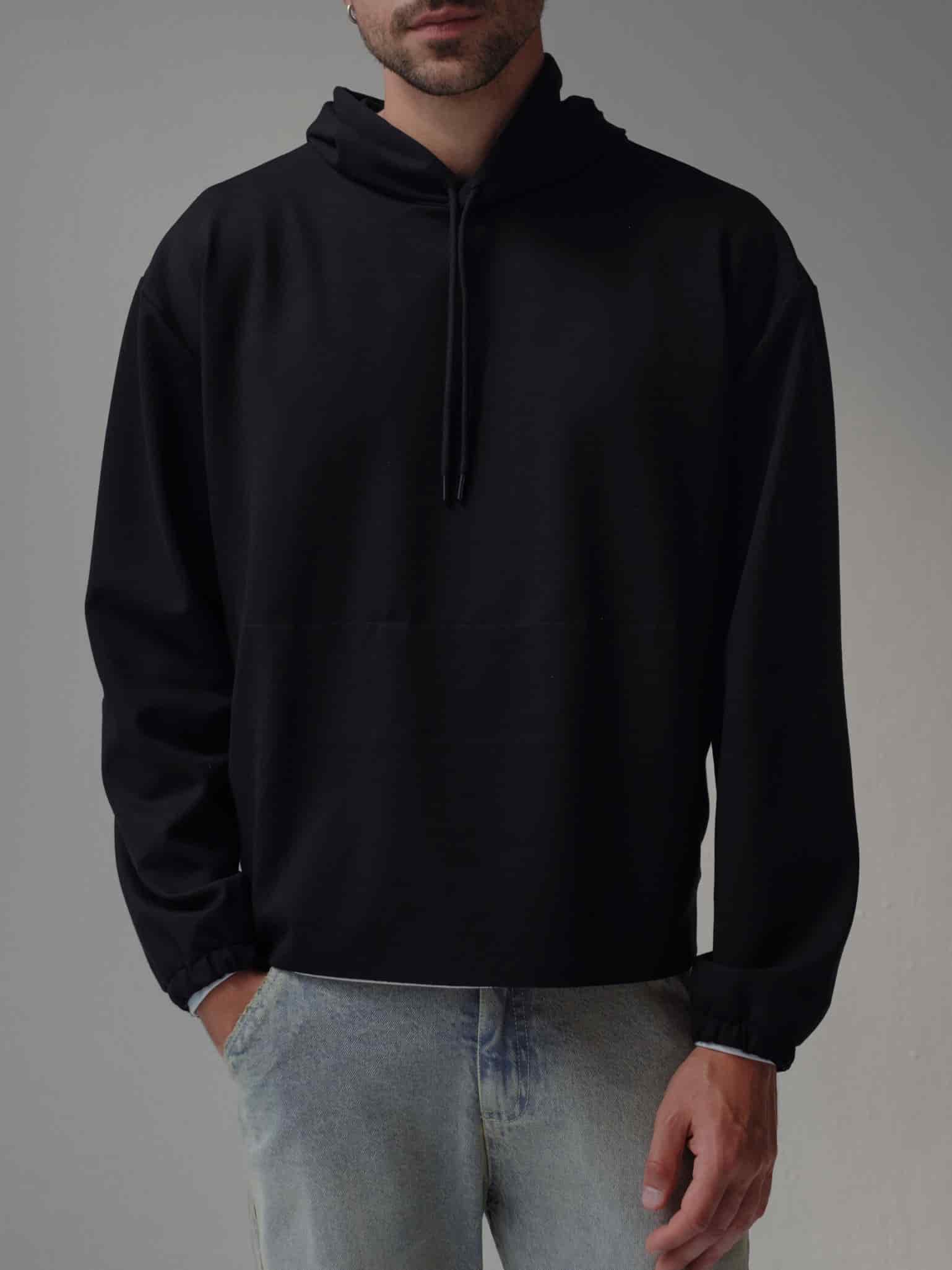 CUT CLEAN HOODIE - BLACK - miniatura 3
