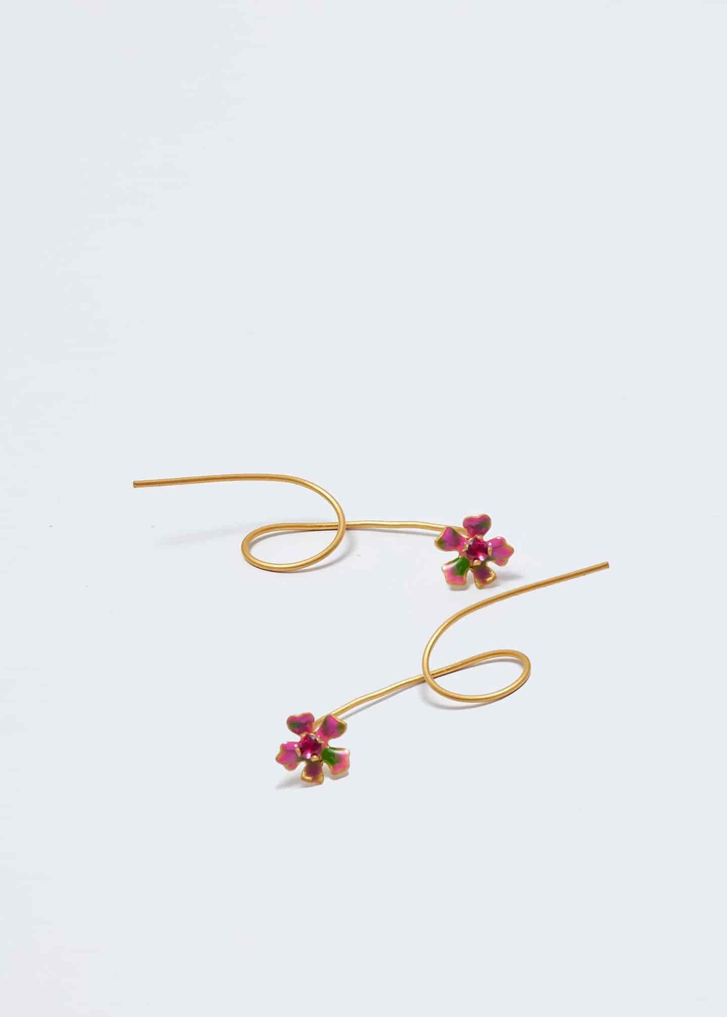 Aretes bromelia micro Dorado - miniatura 1