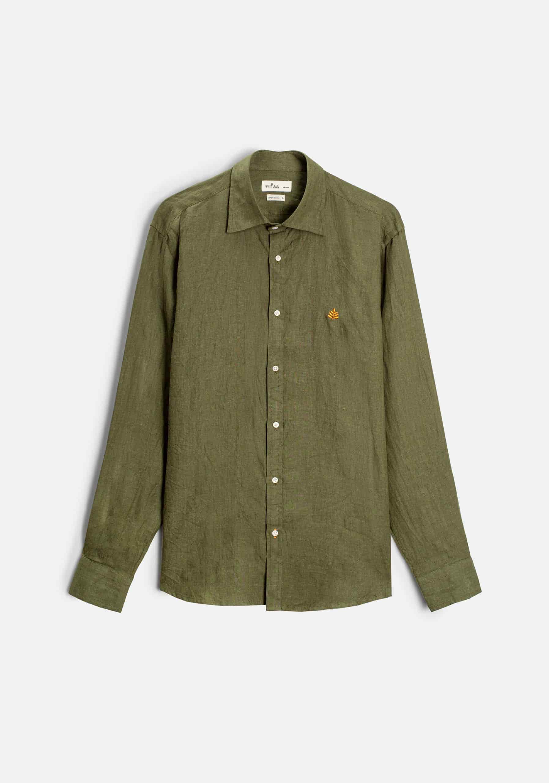 Camisa H CI Lino L-Ter Verde Olive - miniatura 1