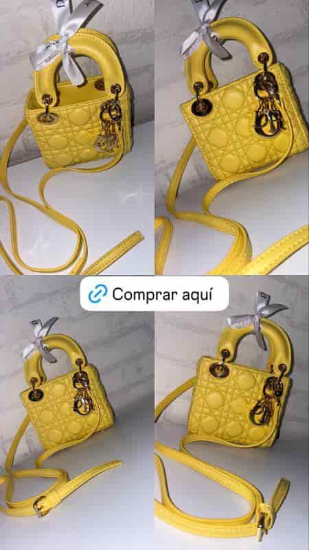 BOLSO LADY DIOR MINI AMARILLO - miniatura 2