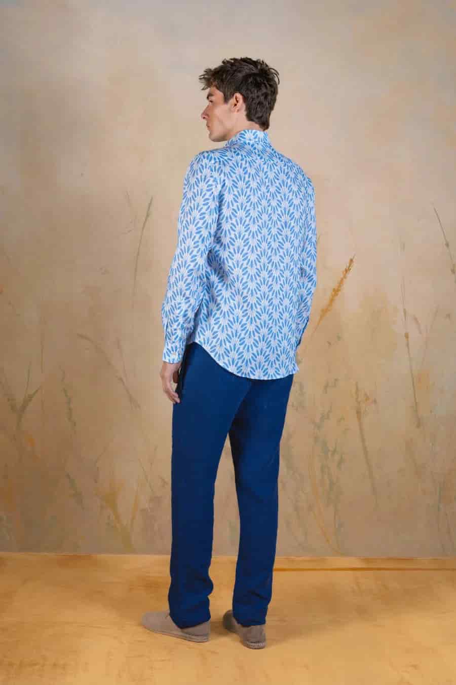 Light Blue Spica linen shirt light blue - miniatura 3