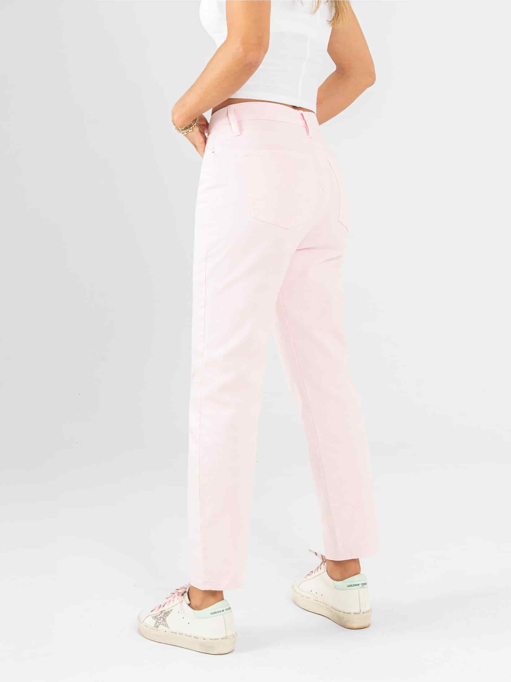 Ref: 0620402 Pantalón Mom fit, slim cropped, rígido, tiro alto, tono rosa - miniatura 2