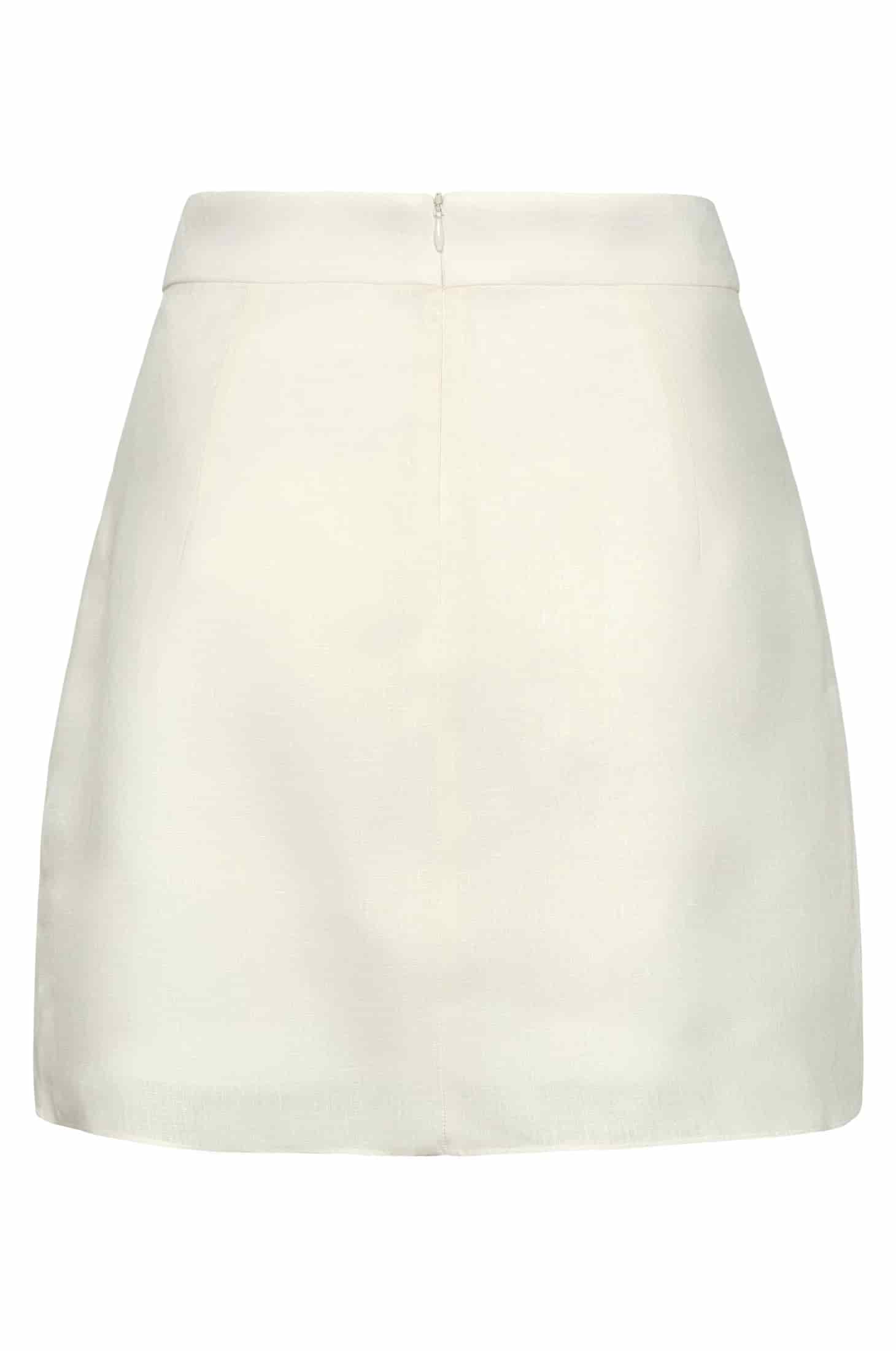 Carmelita Embroidered Linen Mini Skirt / Ivory Green Buganvilias - miniatura 3