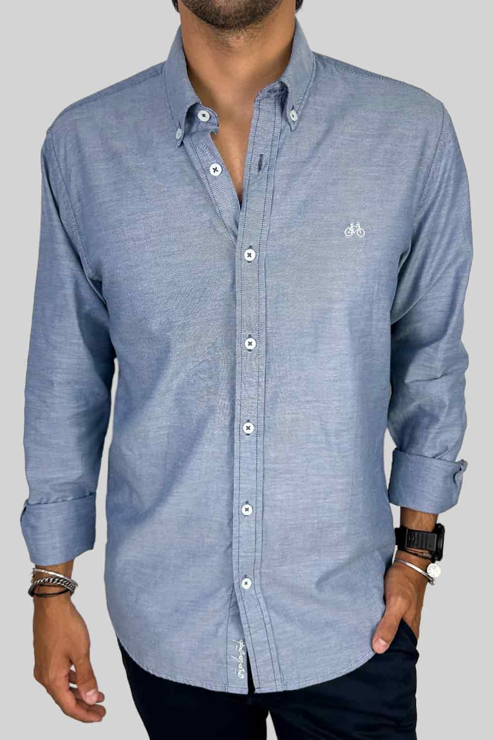 CAMISA OXFORD DOTTED BLUE - miniatura 1