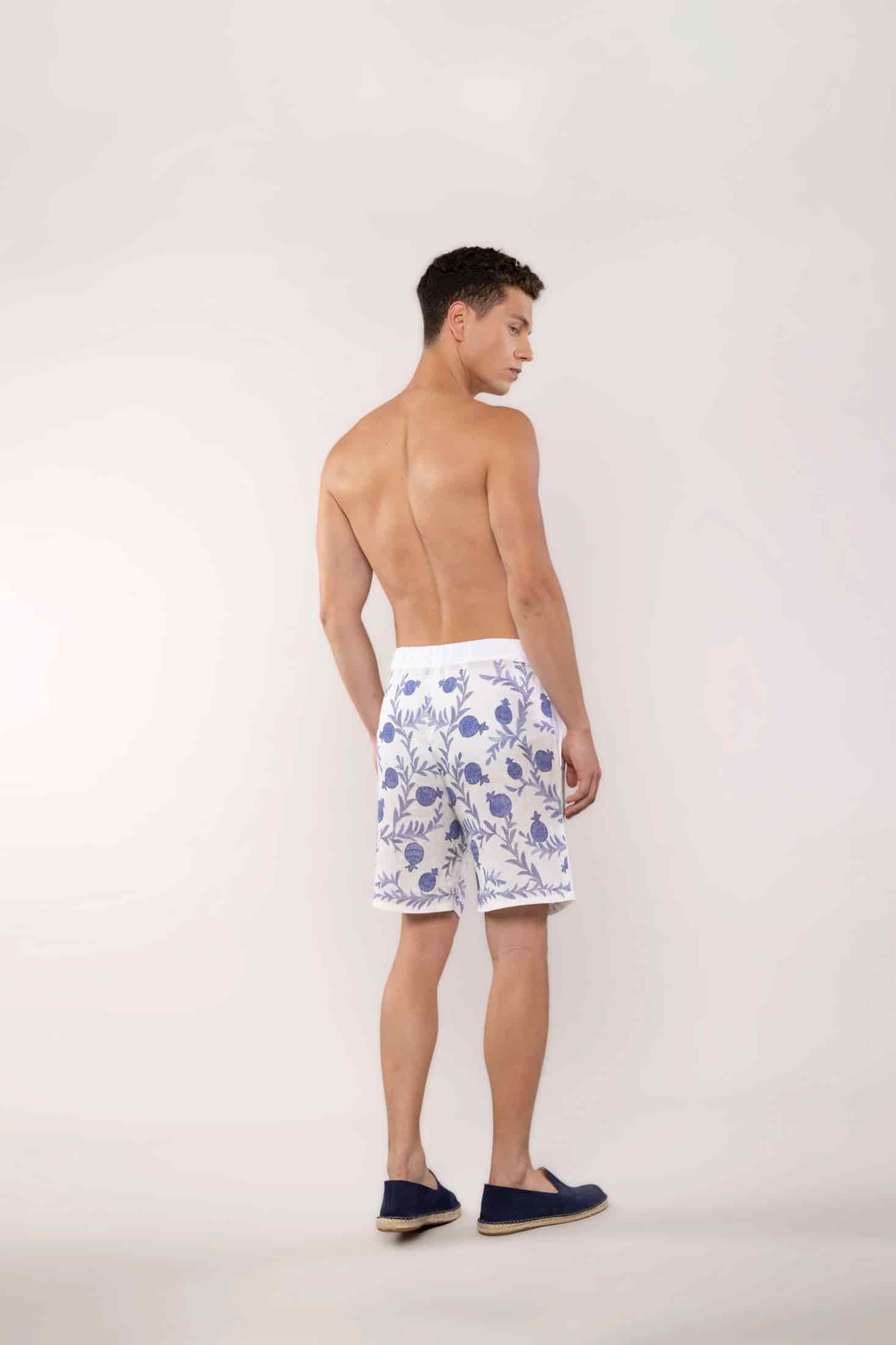 Men's linen bermuda navy timur - miniatura 2