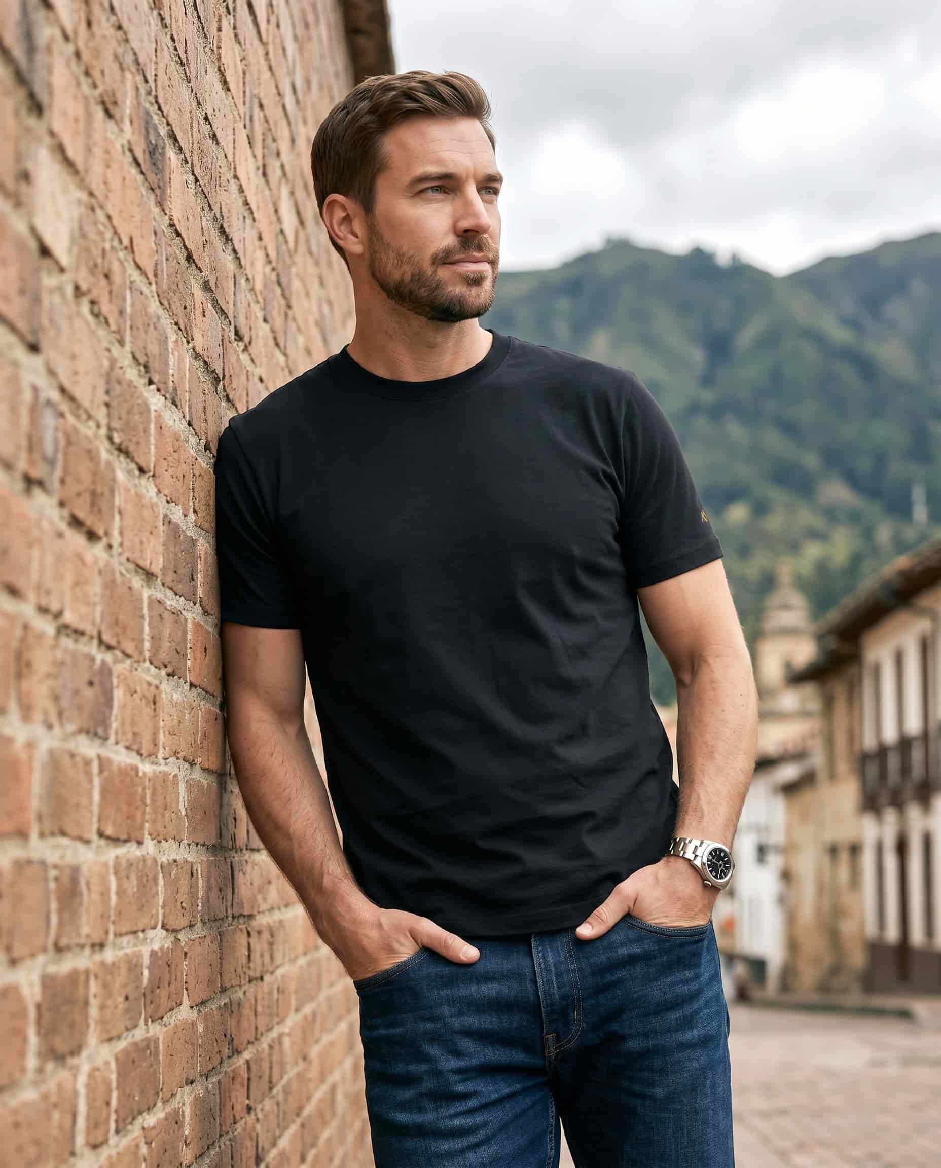 Set 3 Camisetas Slim Fit Negras - miniatura 2