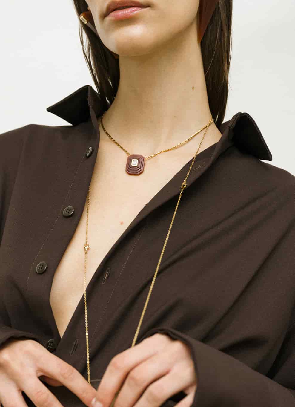 OTTAGONO - BORDEAUX NECKLACE - miniatura 1