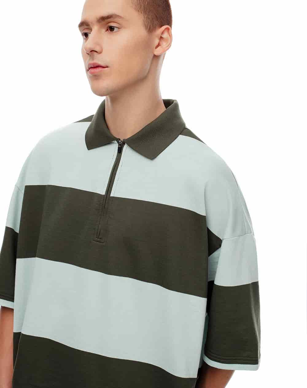 Polo oversize algodón rayas hombre - miniatura 1