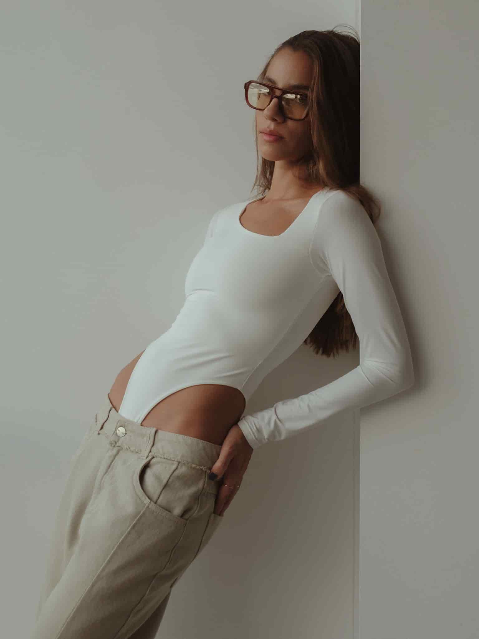 OPEN CURVE BODYSUIT - SOFT WHITE - miniatura 10