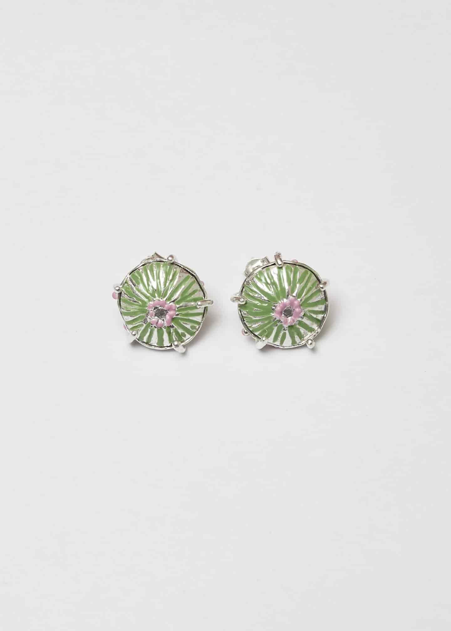 Aretes midi sombrerito pistacho lila - miniatura 4