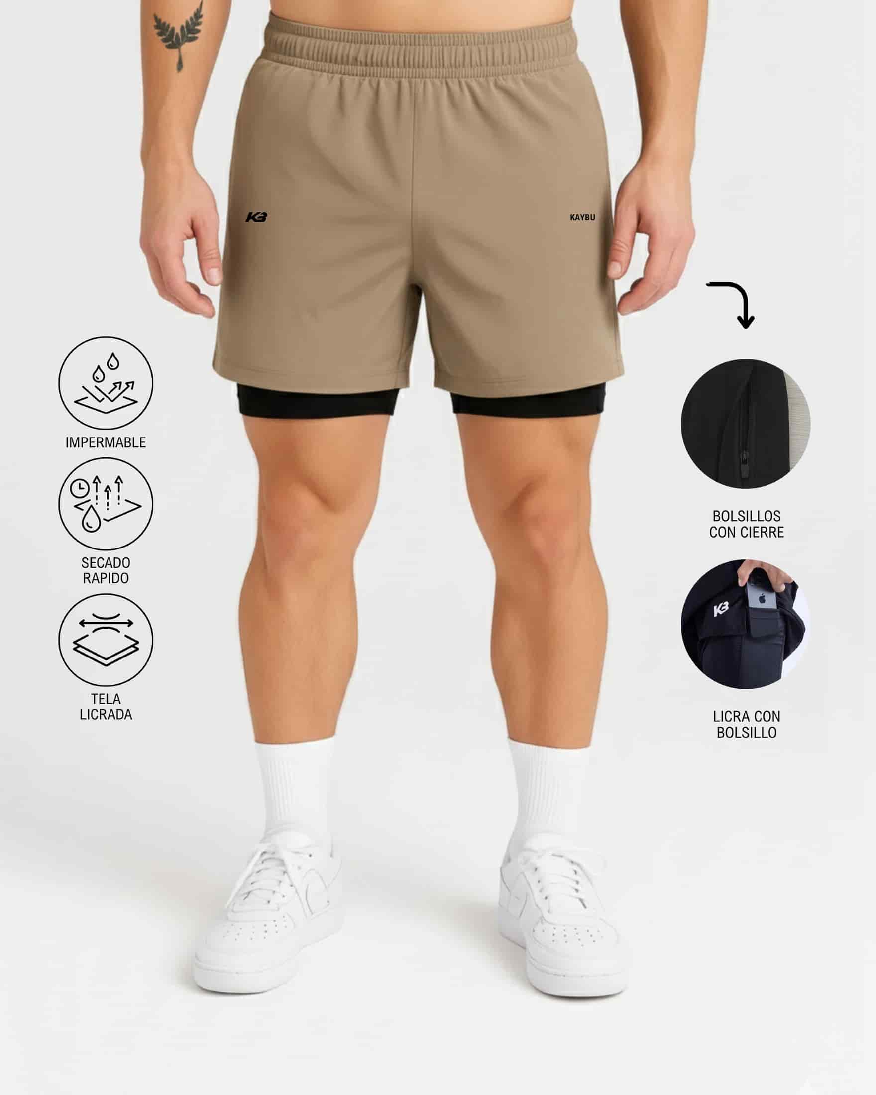 Pantaloneta con licra y bolsillos con cierre┃KBMEN RF.206 - miniatura 2