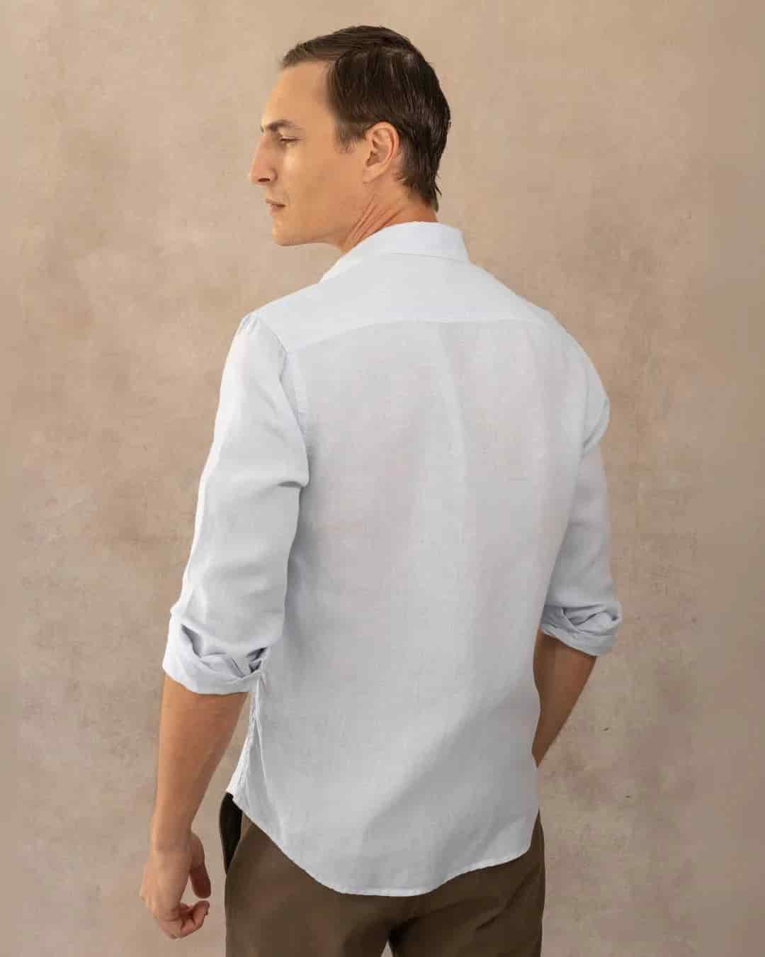 Camisa Antimanchas Lino Azul Capri - miniatura 3