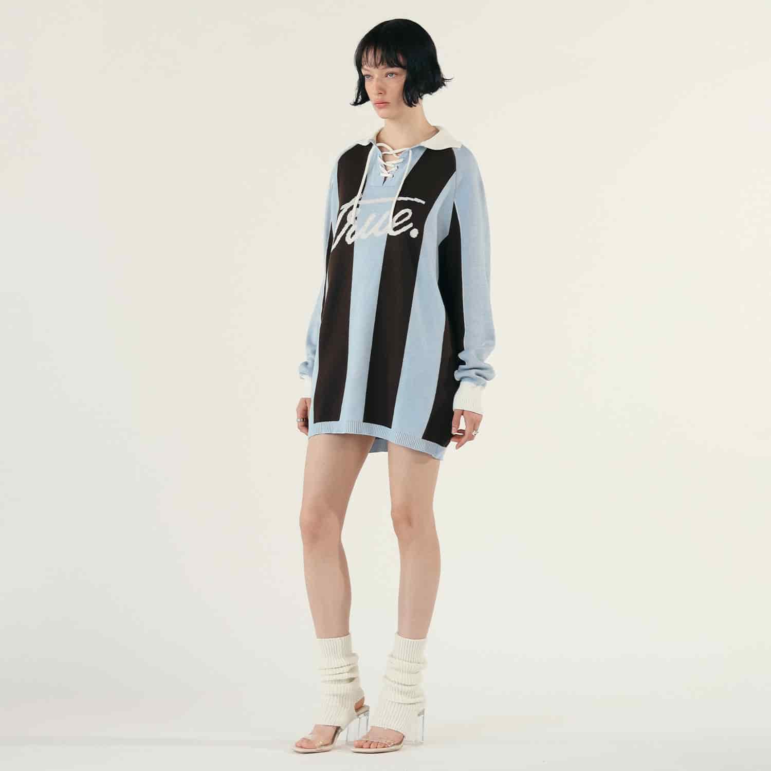 Striped Knit Polo - Blue - miniatura 3