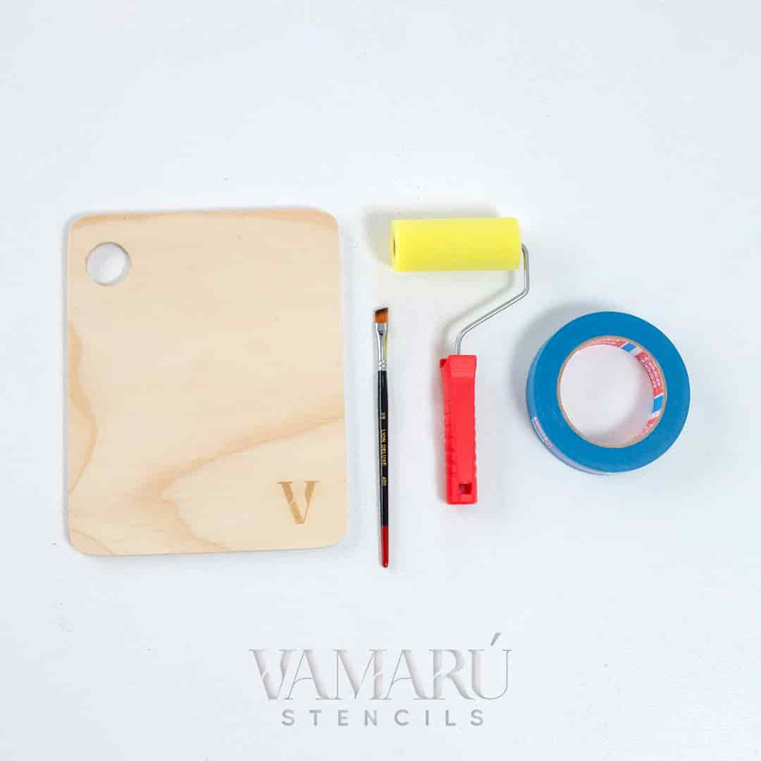 Kits de Complementos, Vamarú Stencils, Rodillo, Paleta, Pincel, Cinta azul - miniatura 4