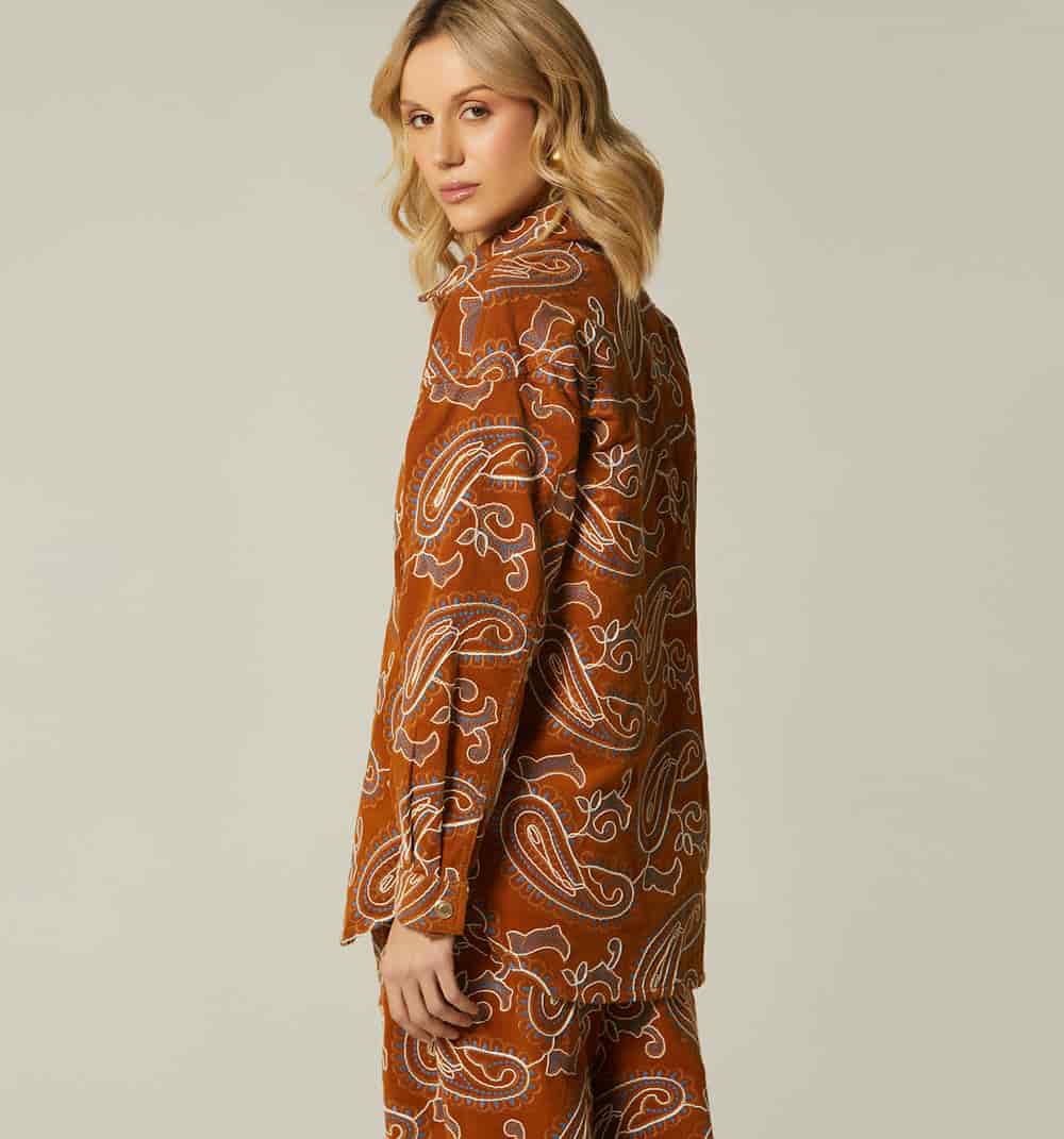 Bluson camisero en jacquard corduroy - miniatura 4