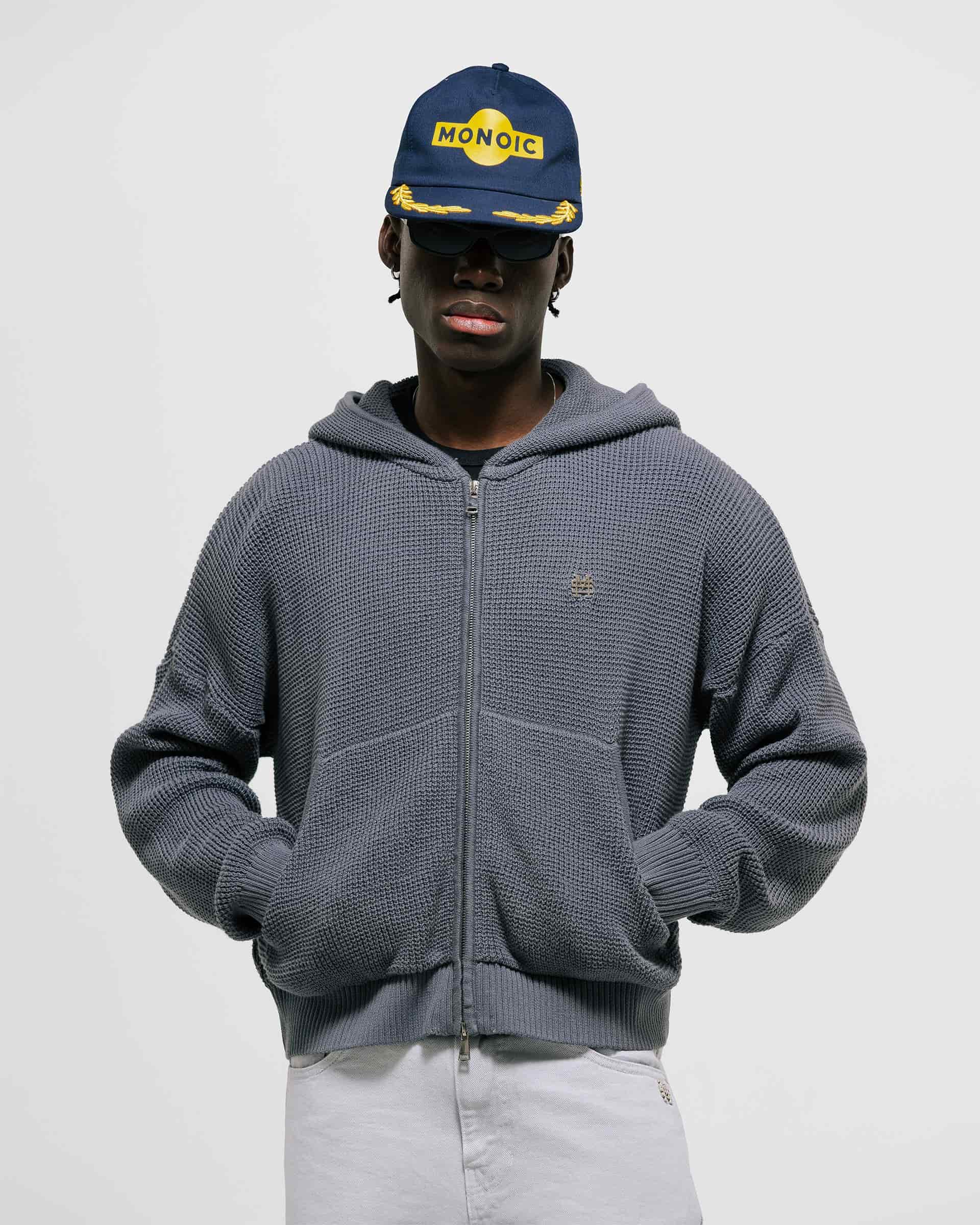 Zip Knitwear Hoodie - Gris Raton - miniatura 3