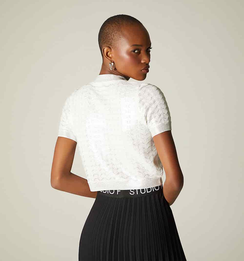 Blusa tejida efecto foil - miniatura 4