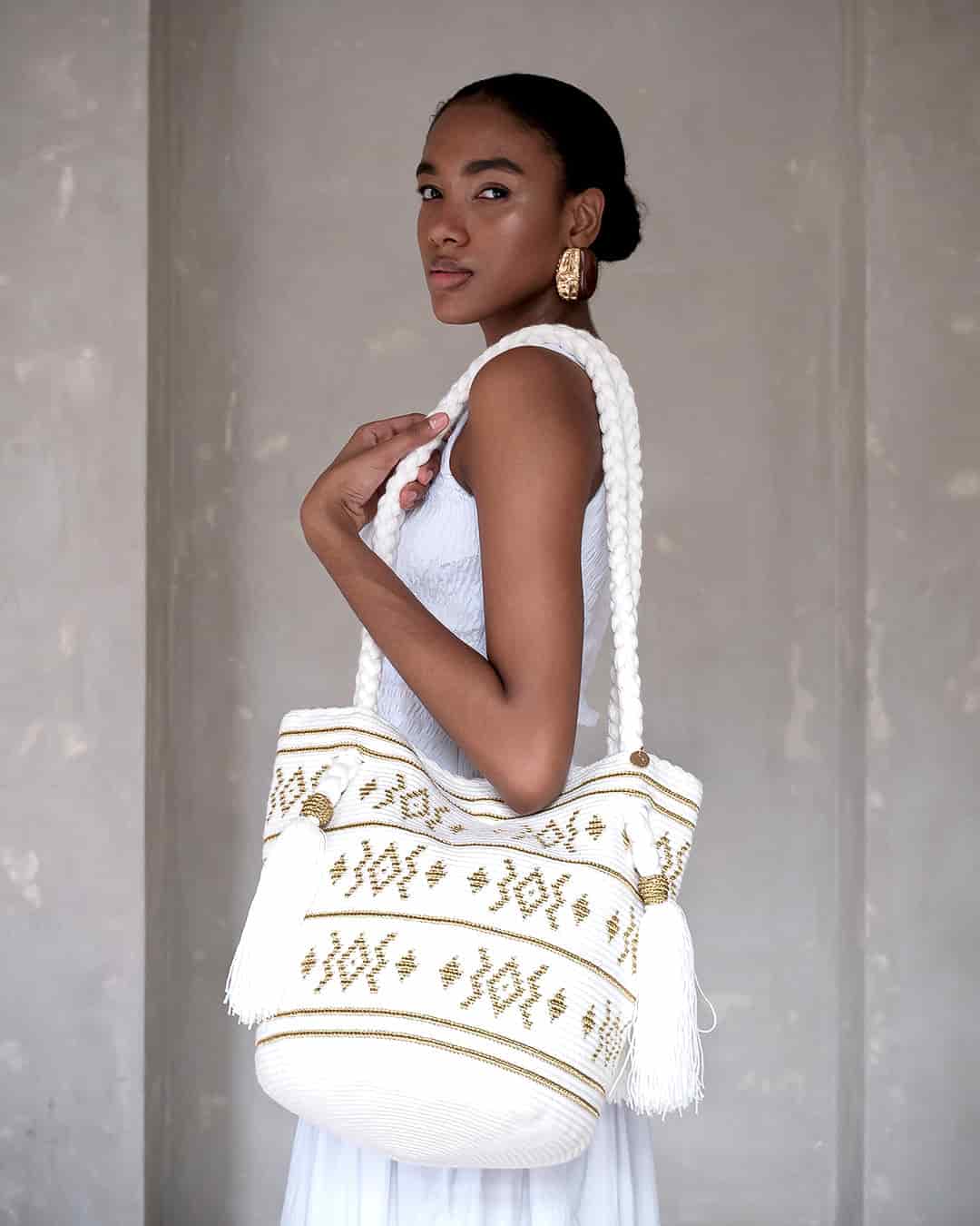 Tote bag  wayuu silver gold - miniatura 3