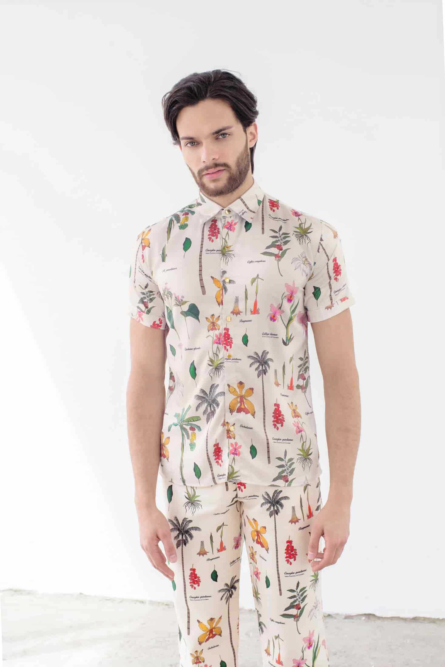 Camisa Expedición Botánica Crema Manga Corta (unisex) - miniatura 1