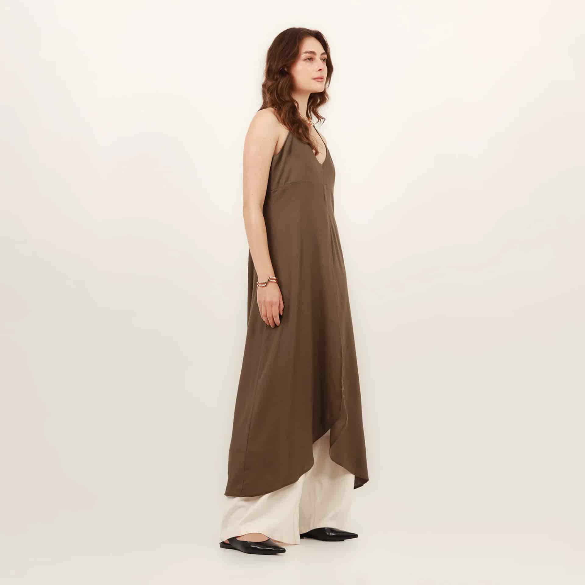Vestido  Sobretodo Cuello V Manga Sisa - miniatura 3
