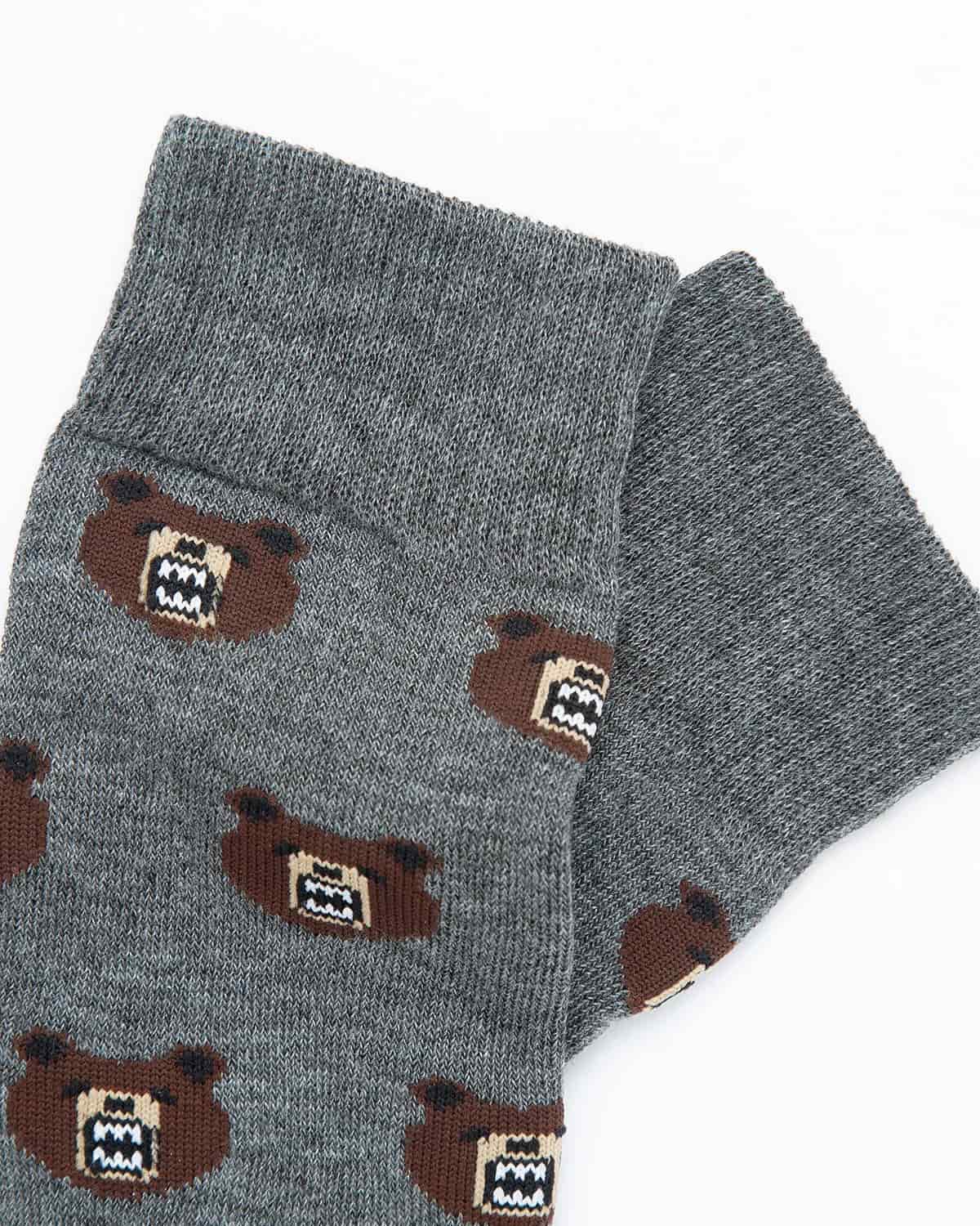 Medias Algodón Estampado Osos - Fondo Gris - miniatura 4