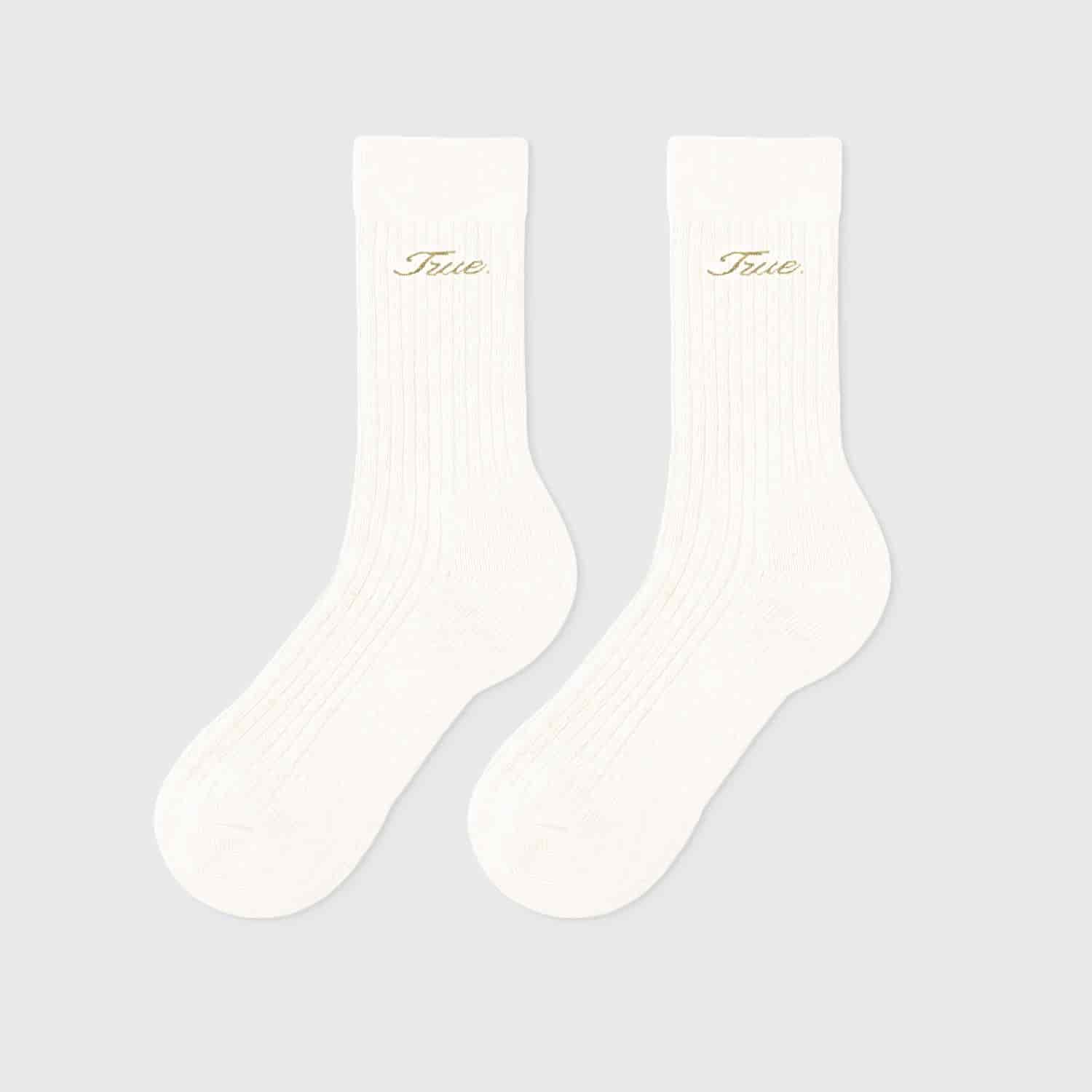 True Ribbed Socks - Cream - miniatura 1
