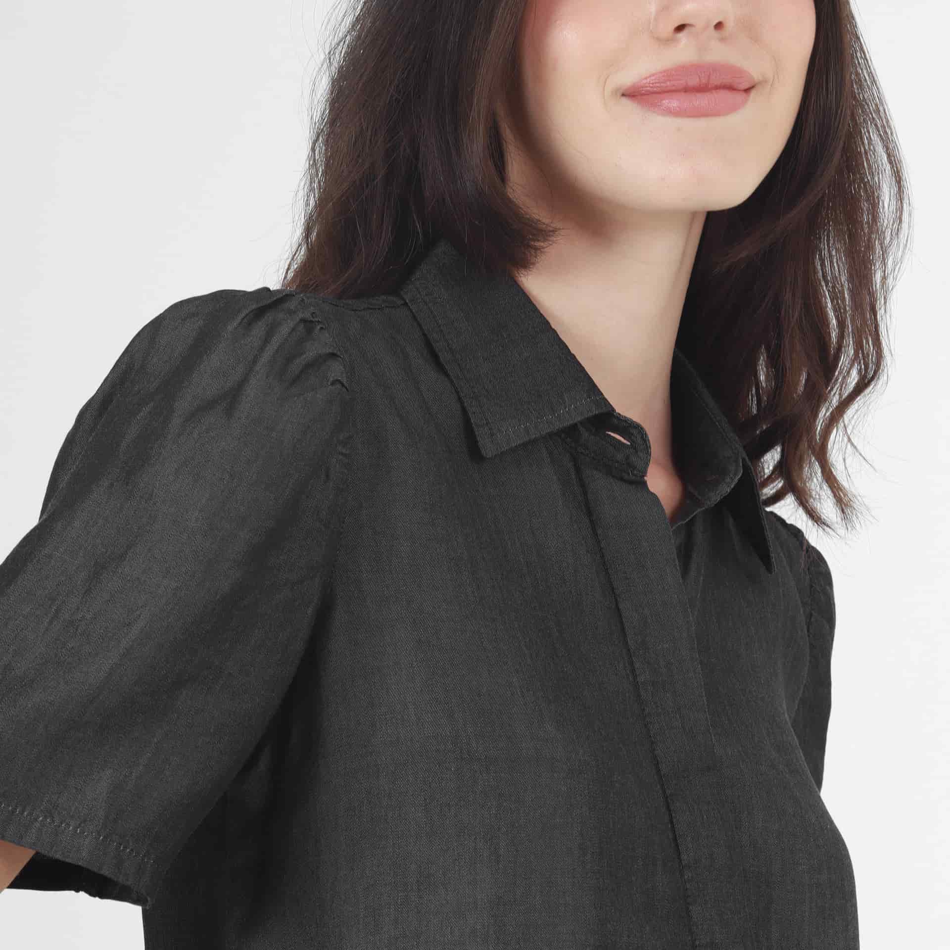 Blusa Cuello Camisero Manga Corta - miniatura 2
