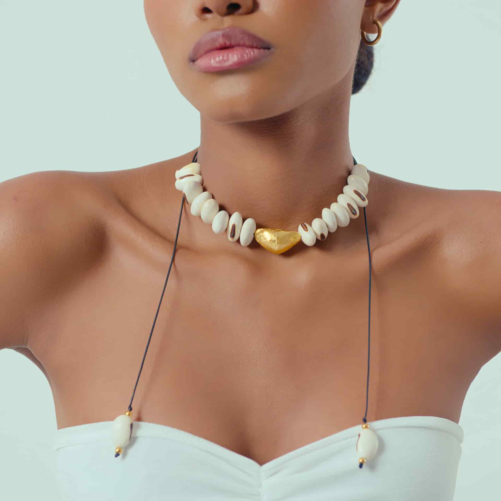 Collar Fruto Frijol Blanco - miniatura 4
