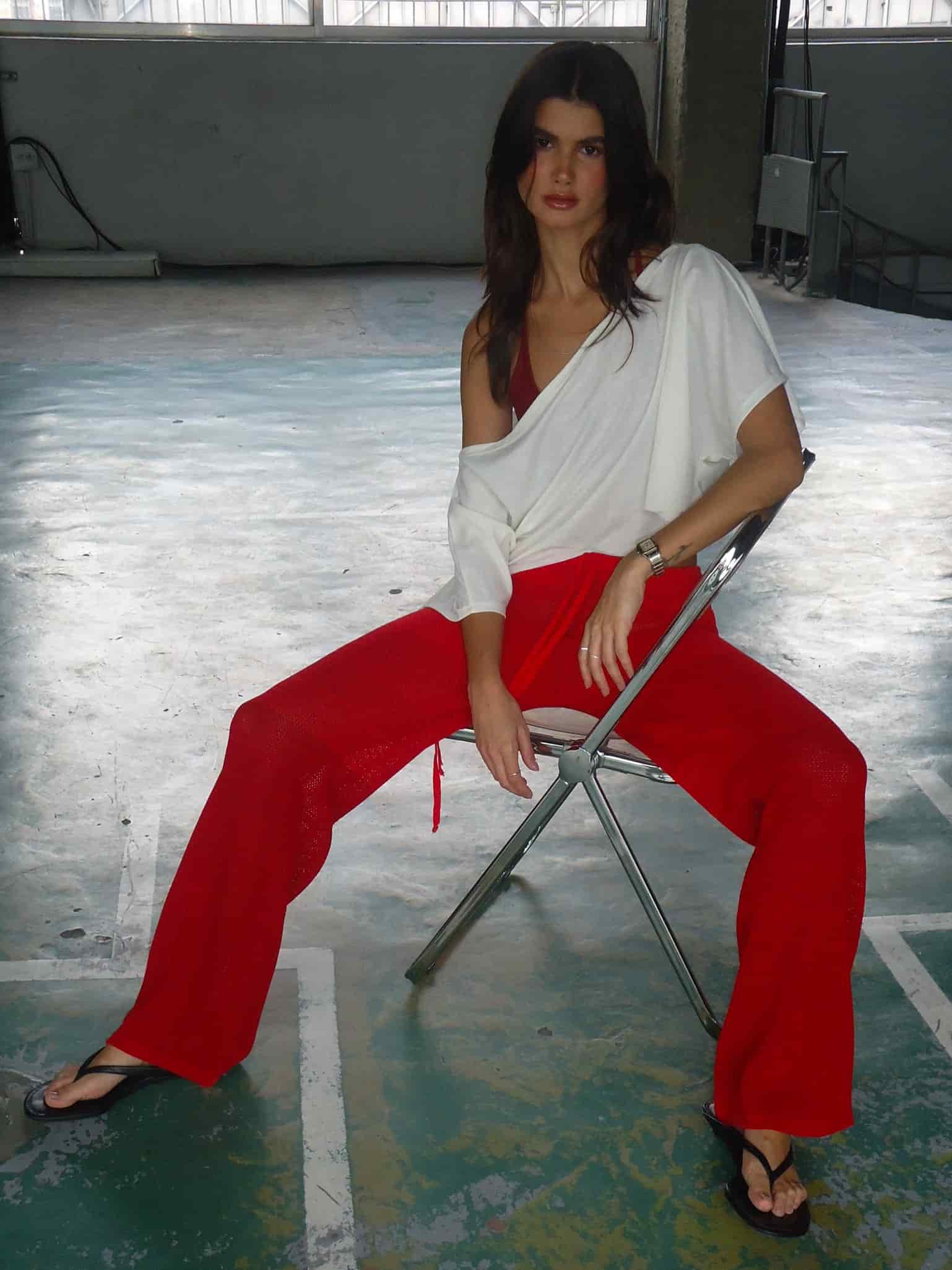 CLASSIC KNIT PANT - ROBUST RED - miniatura 2