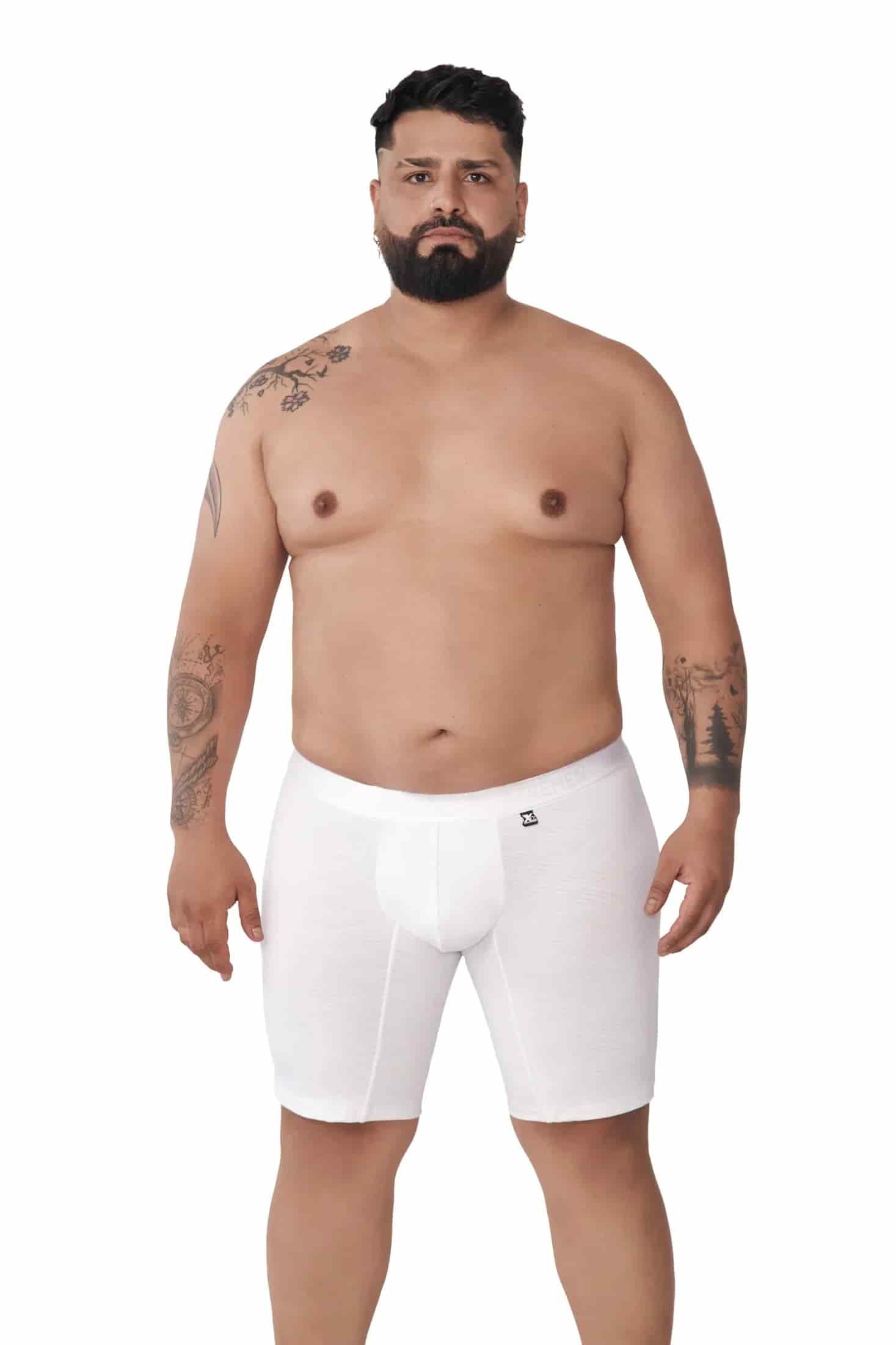 BOXER MICROFIBRA JACQUARD ESPIGA EXTRAGANDE BLANCO - miniatura 1