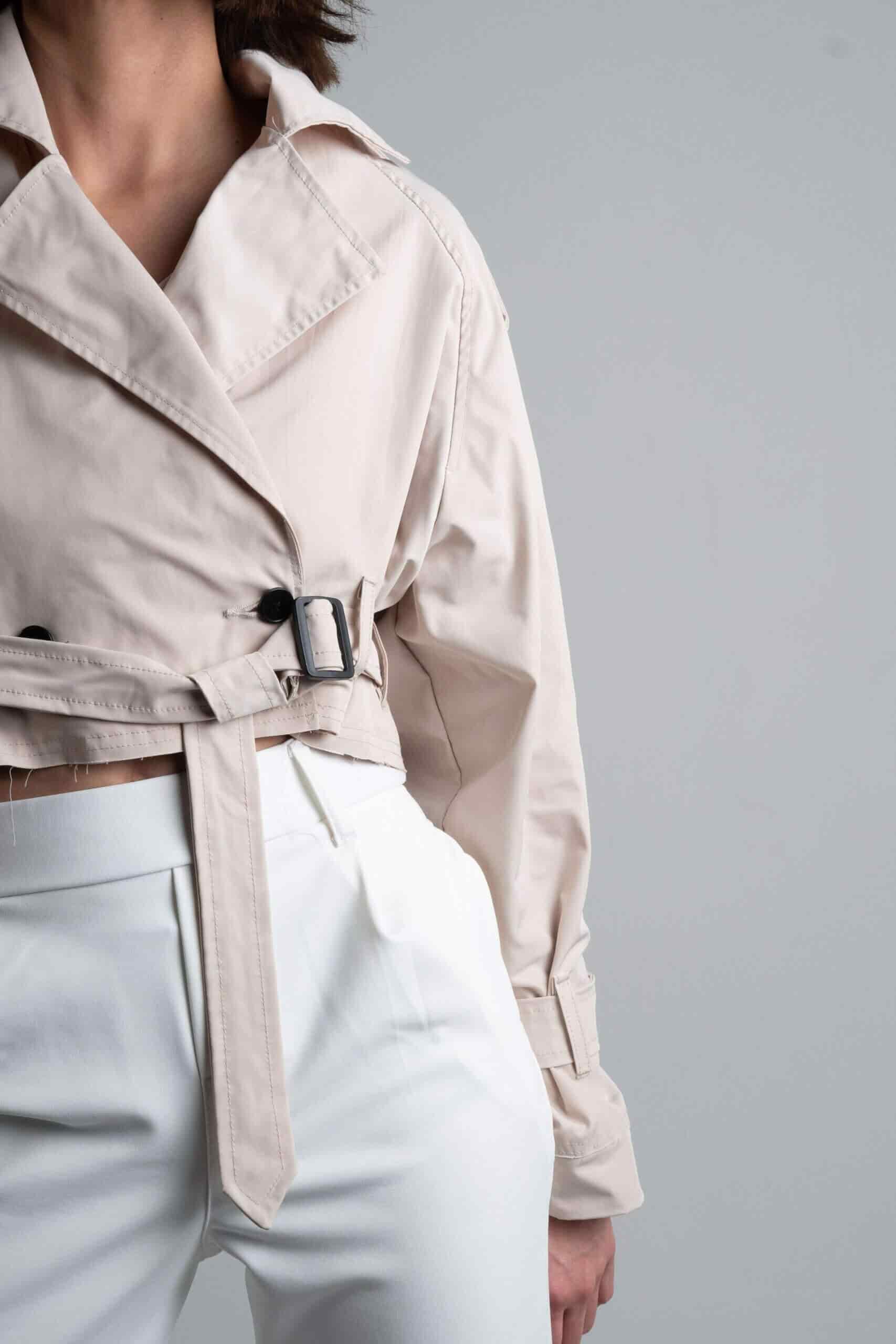 Gabardina Corta Beige - miniatura 2