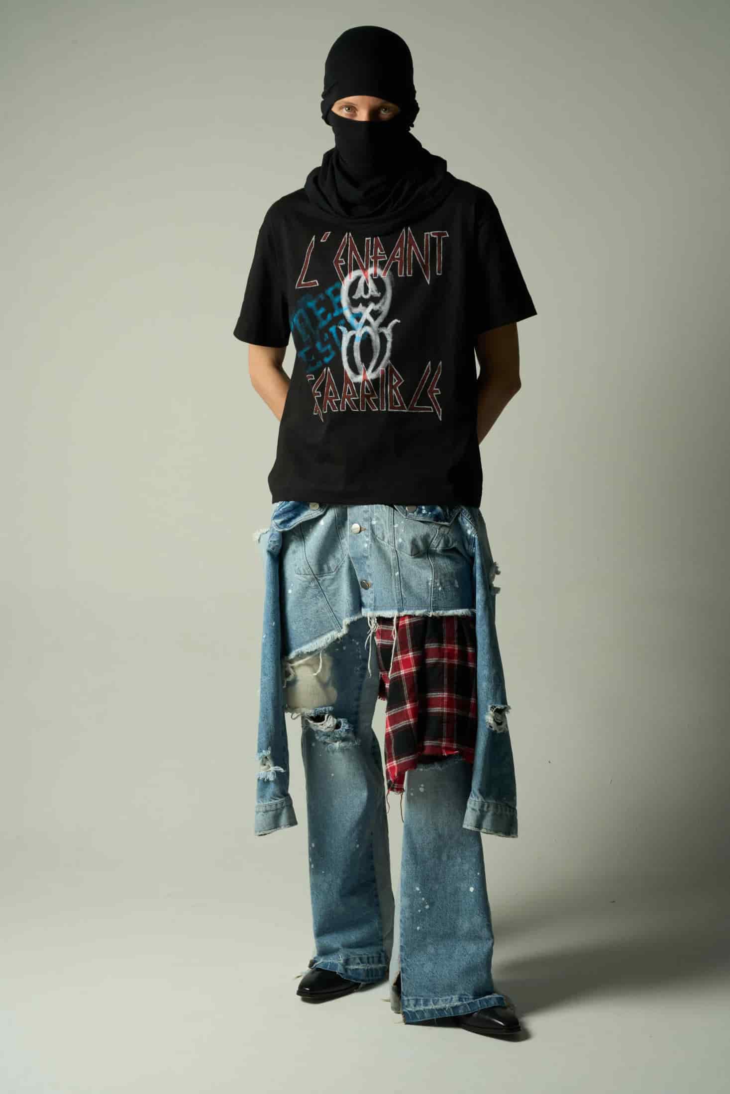 L'ENFANT MONOGRAM BLACK T-SHIRT - miniatura 6