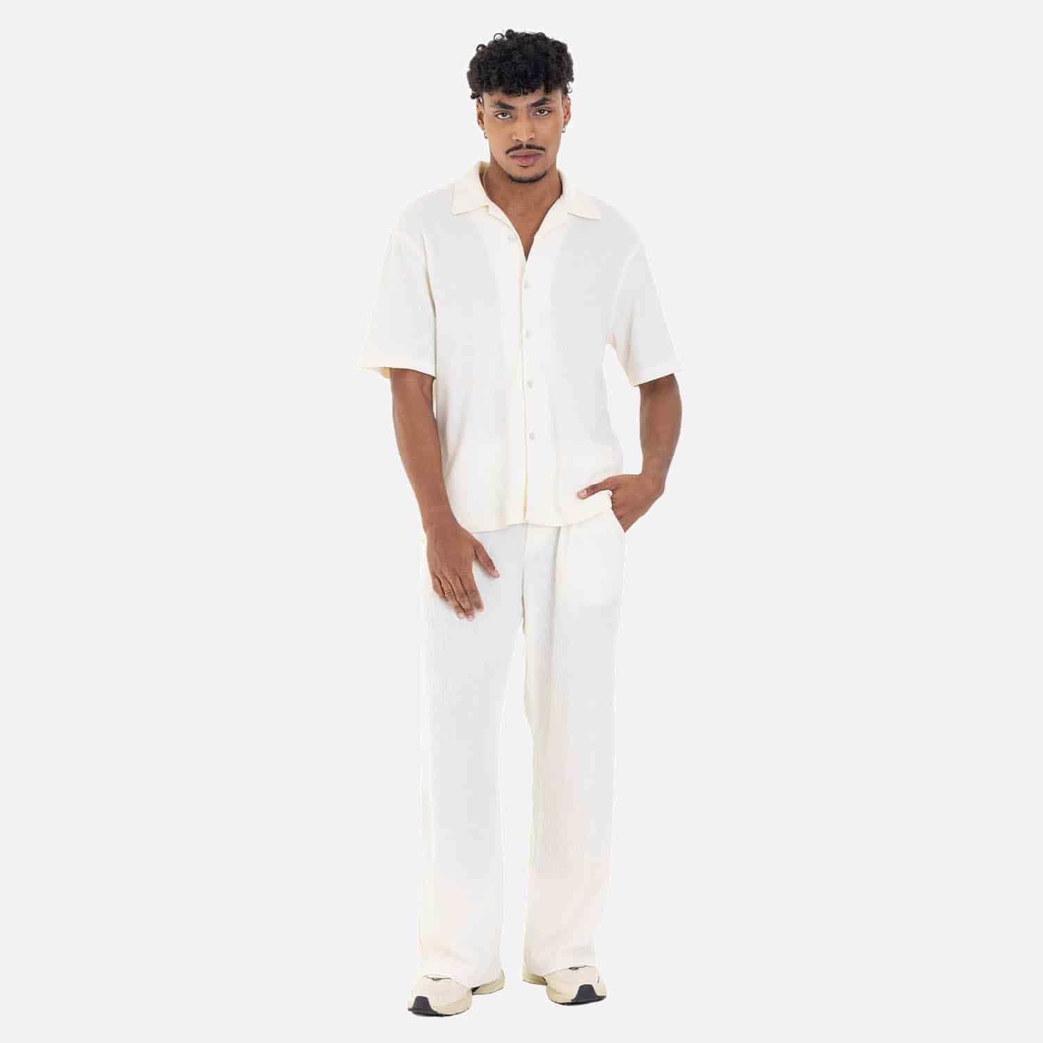Relaxed Short Sleeve Shirt Ivory - miniatura 2