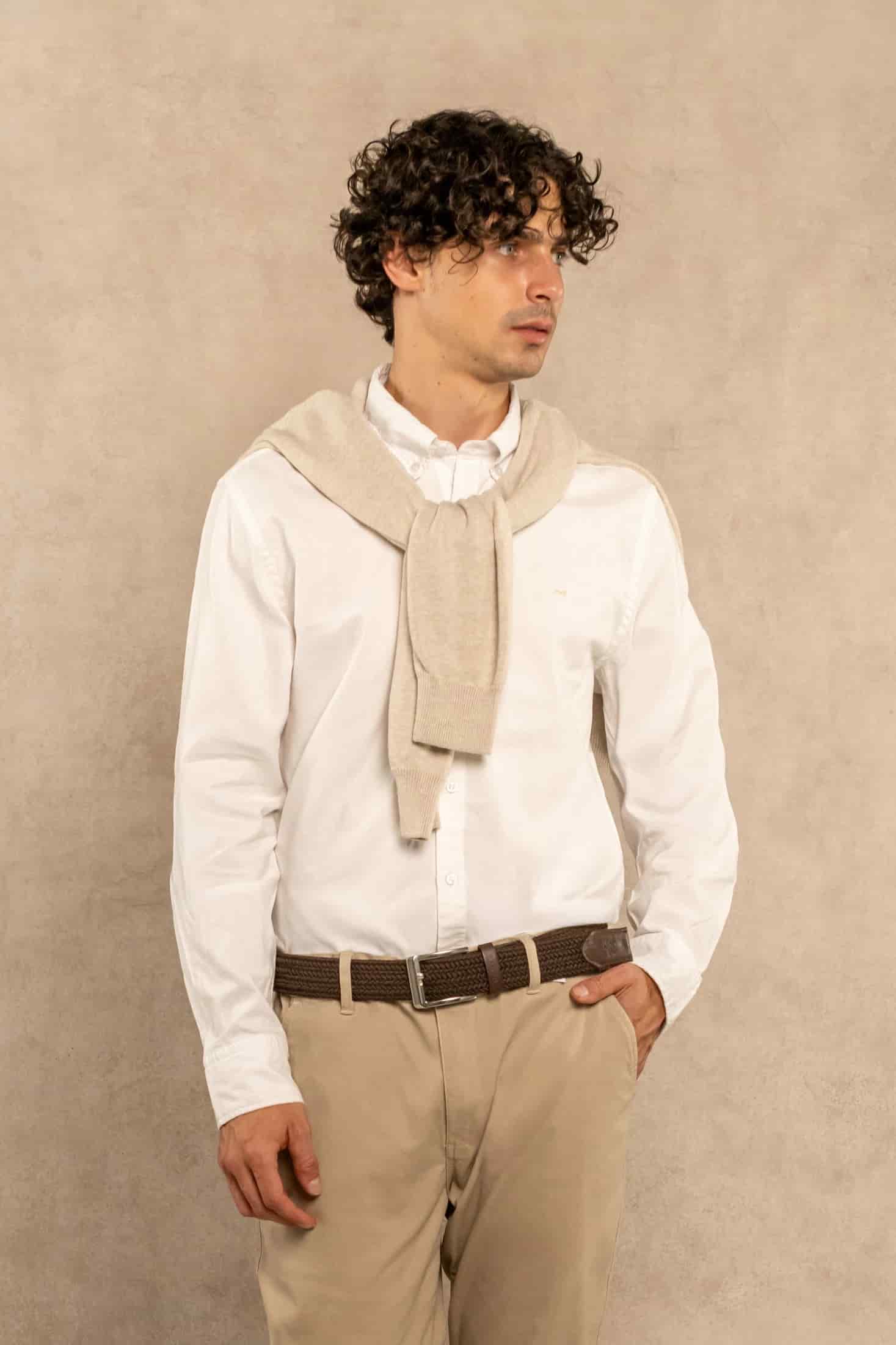 Camisa Antimanchas Oxford Blanco Logo Combinado - miniatura 1