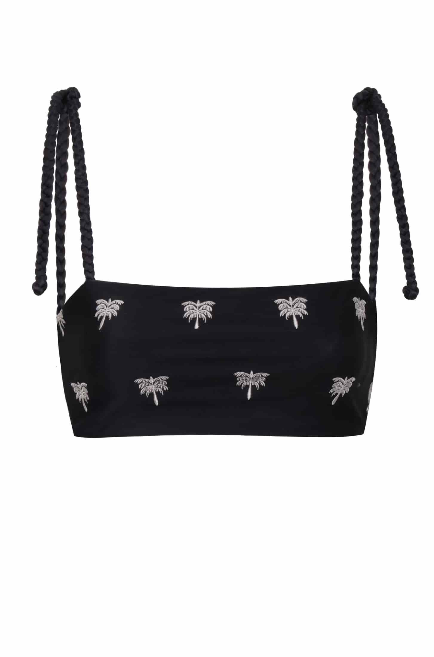 San Miguel Embroidered Top / Black - Ivory Polka Palms - miniatura 2