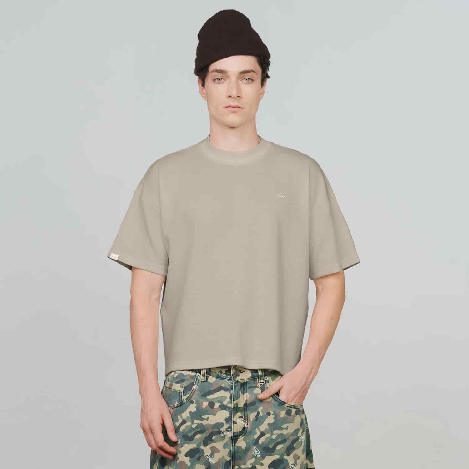 Textured Boxy Tee - Sand - miniatura 4