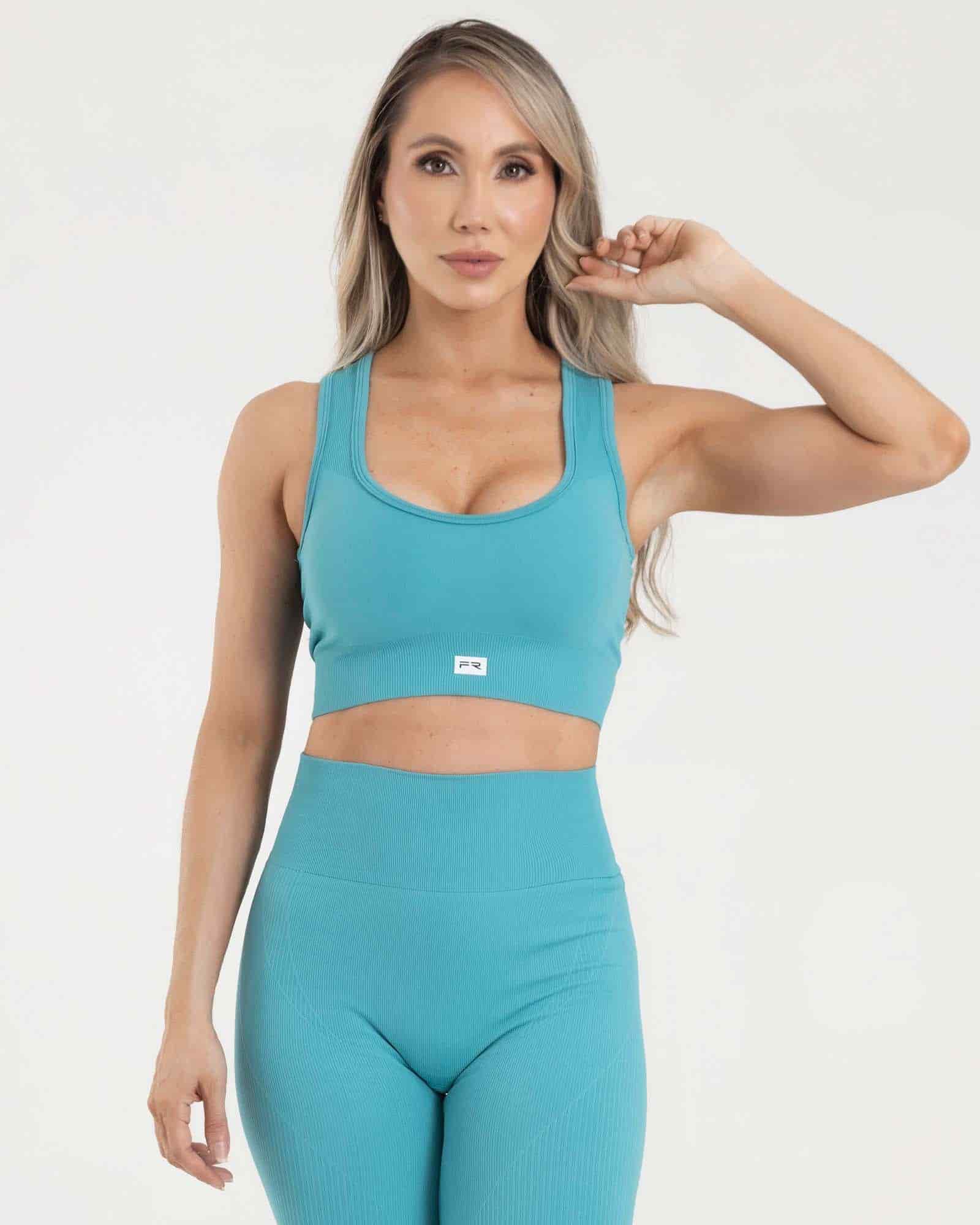 Top manga sisa seamless verde jade eterea FIBER - miniatura 1